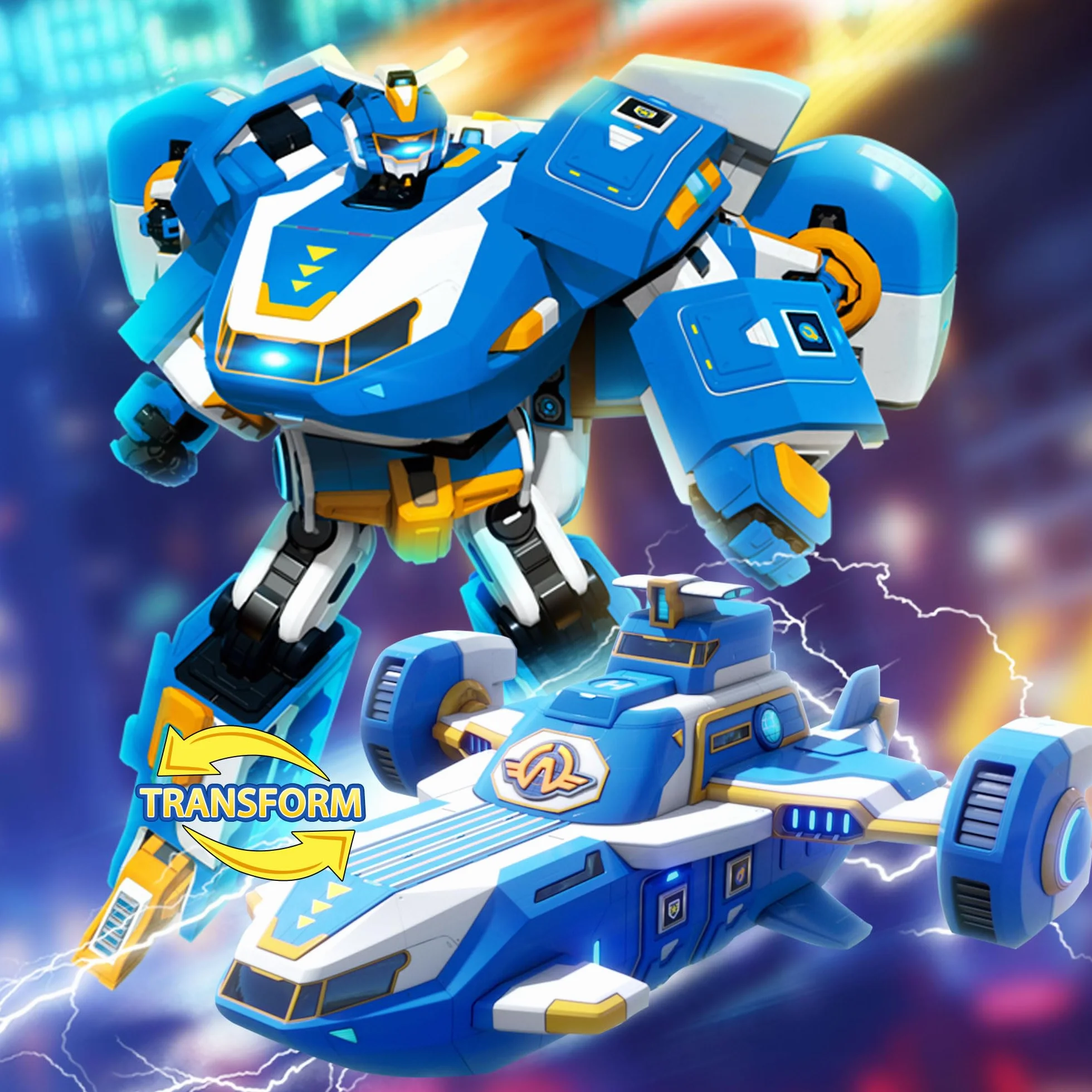 Super Wings 2-w-1 Mini World Aircraft Robot ze świeżym światłem i efektami dźwiękowymi, zabawka dla chłopców i dziewcząt powyżej 3 lat