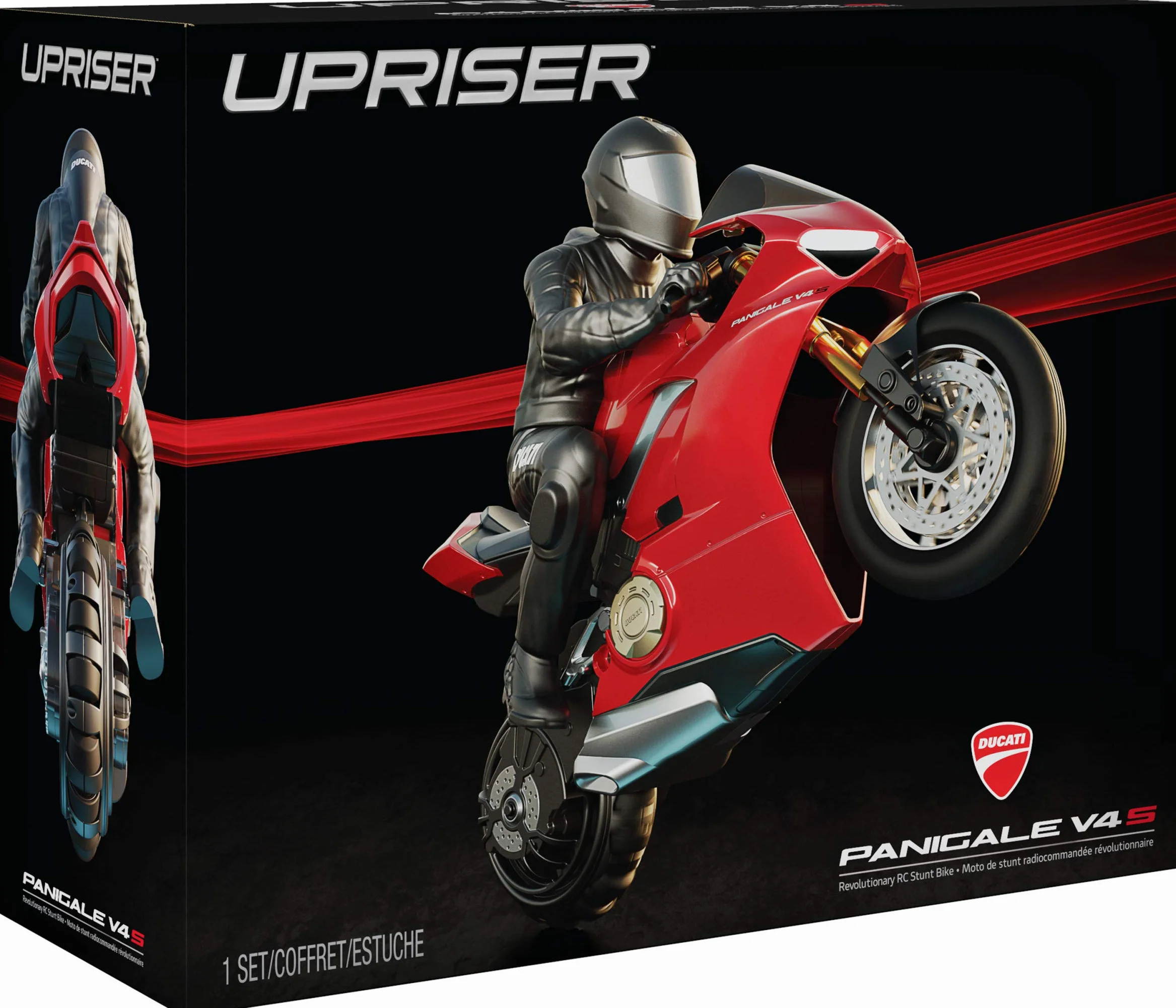 Spin Master - 6053427 - Upriser Ducati, autentyczny motocykl Panigale V4 S z pilotem zdalnego sterowania, skala 1:6