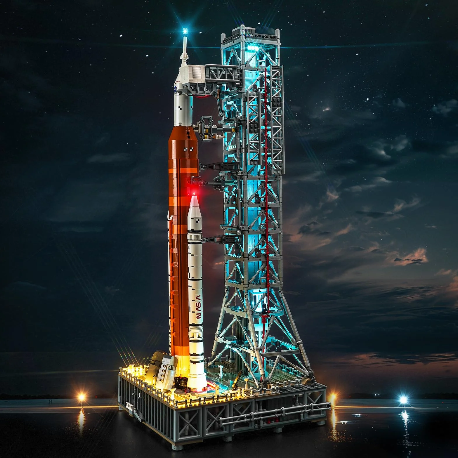 LocoLee Oświetlenie kompatybilne z NASA Artemis rampa startowa 10341, zestaw tylko świateł – nie jest to model, zestaw oświetleniowy kompatybilny z 10341 NASA Artemis rampa startowa