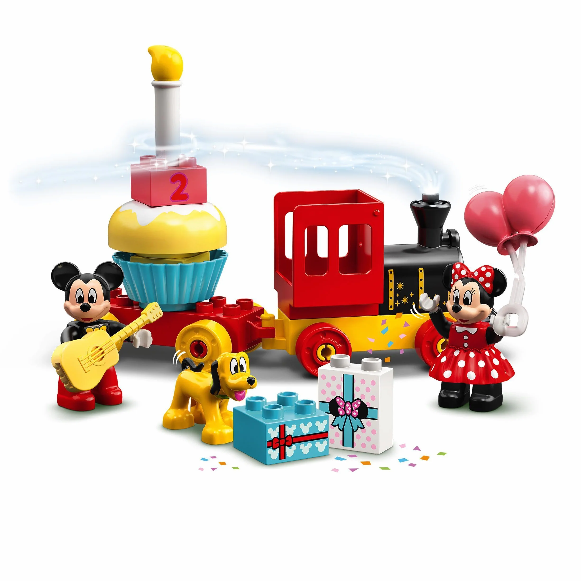 LEGO DUPLO ǀ Disney 10941 Urodzinowy pociąg myszek Miki i Minnie — edukacyjna zabawka z cyferkami dla dzieci (22 elementy)