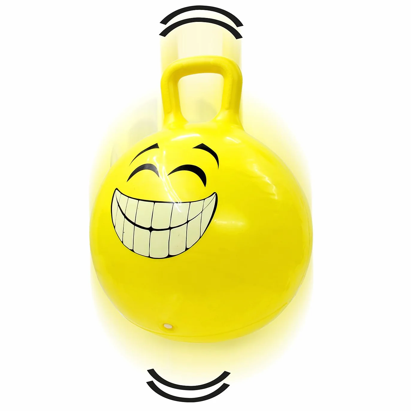 Jamara 460457 piłka do skakania Smile żółta, 450 mm – do 50 kg, wspomaga zmysł równowagi i motoryczne, wytrzymała i łatwa w utrzymaniu