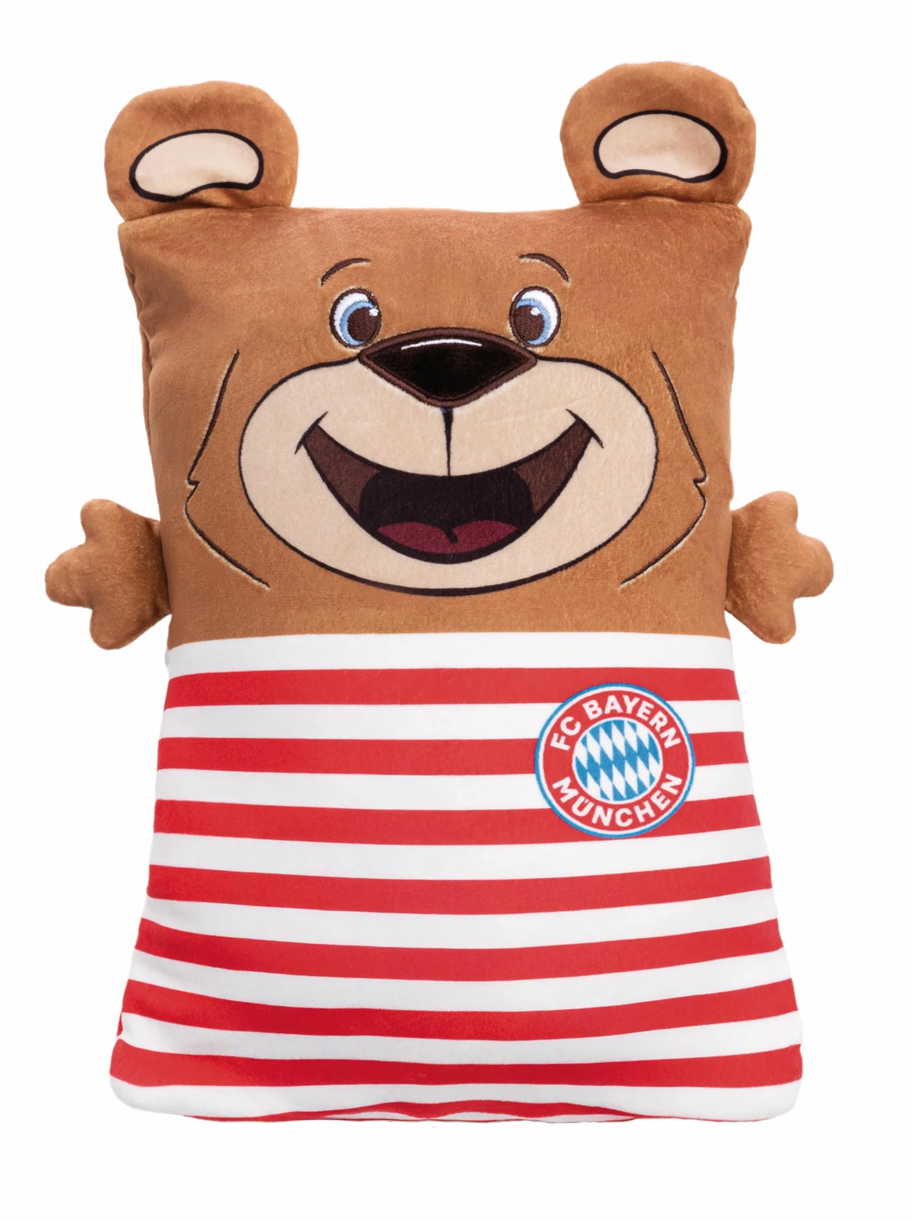 NICI 63177 Cosidoos przytulanka FC Bayern Monachium, odwracalna, miękki pluszak, urocza pluszowa zabawka do przytulania i zabawy, dla dzieci i dorosłych, świetny pomysł na prezent, 30 x 20cm, brązowa