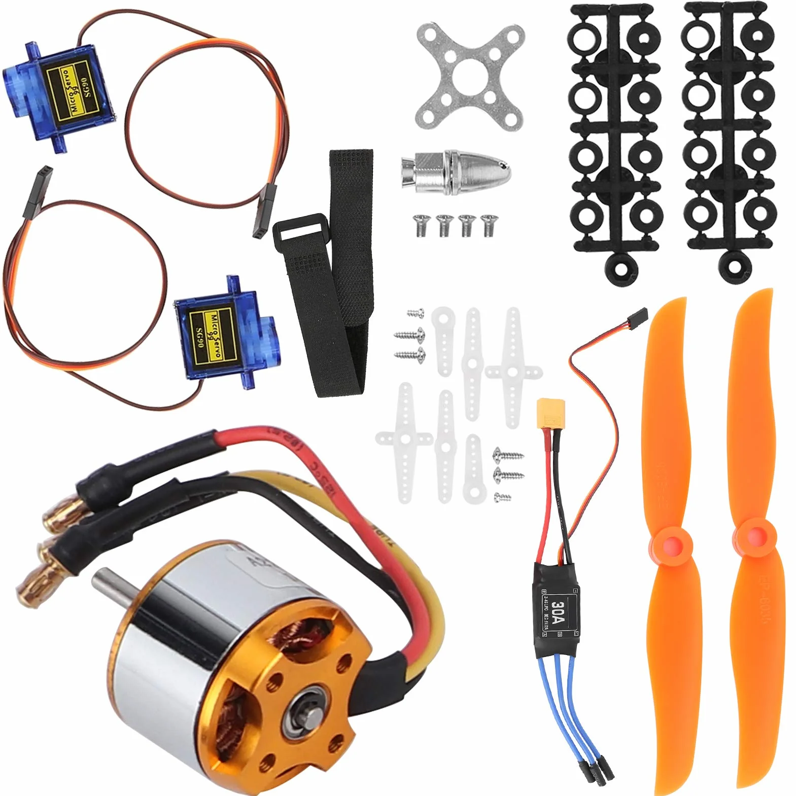 Zestaw helikoptera, silnik 2212 1400KV + śmigło 8060 + serwo 9G + akcesoria do helikoptera 30A XT60 ESC RC