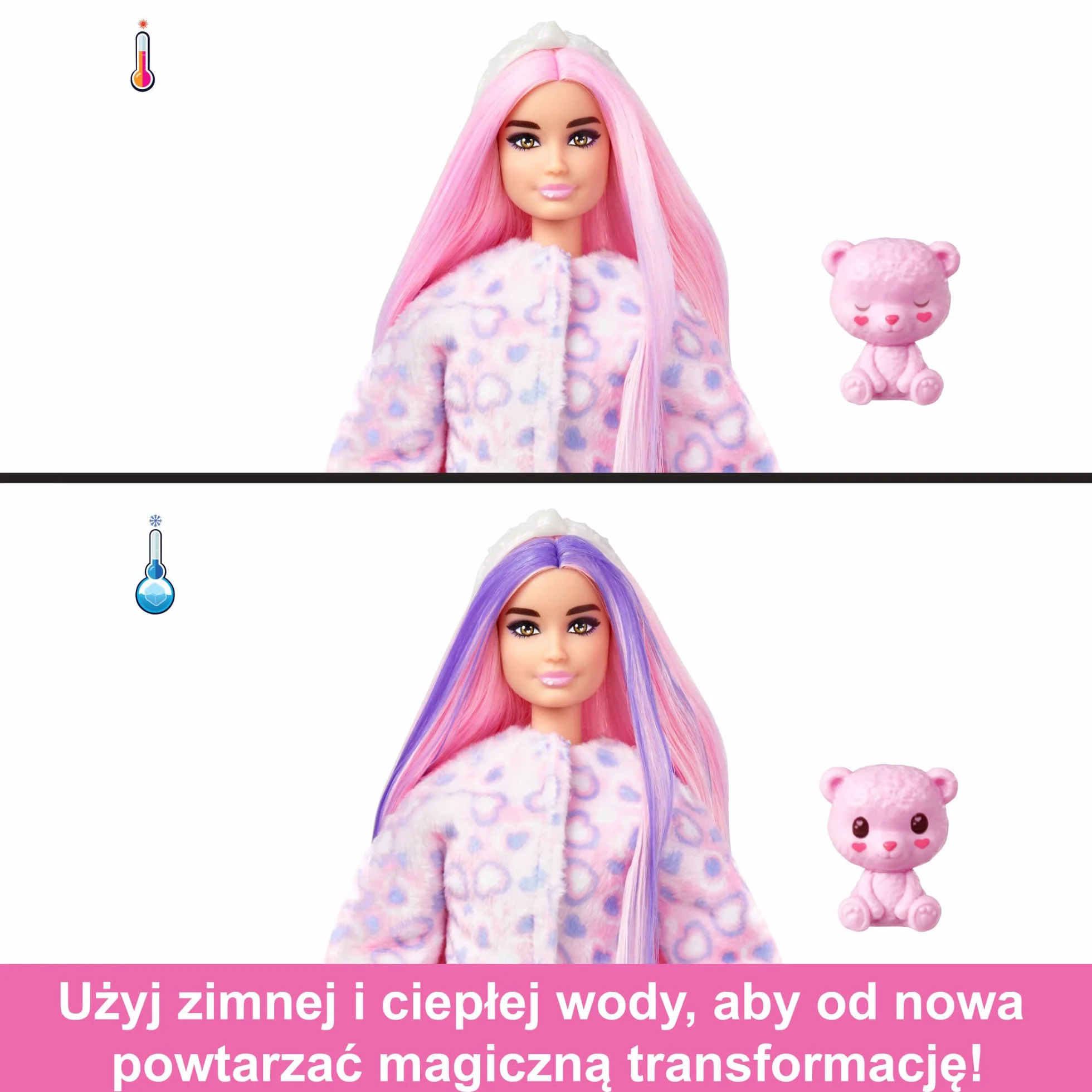 Barbie Cutie Reveal Miś Lalka Seria Słodkie stylizacje z 10 niespodziankami HKR04