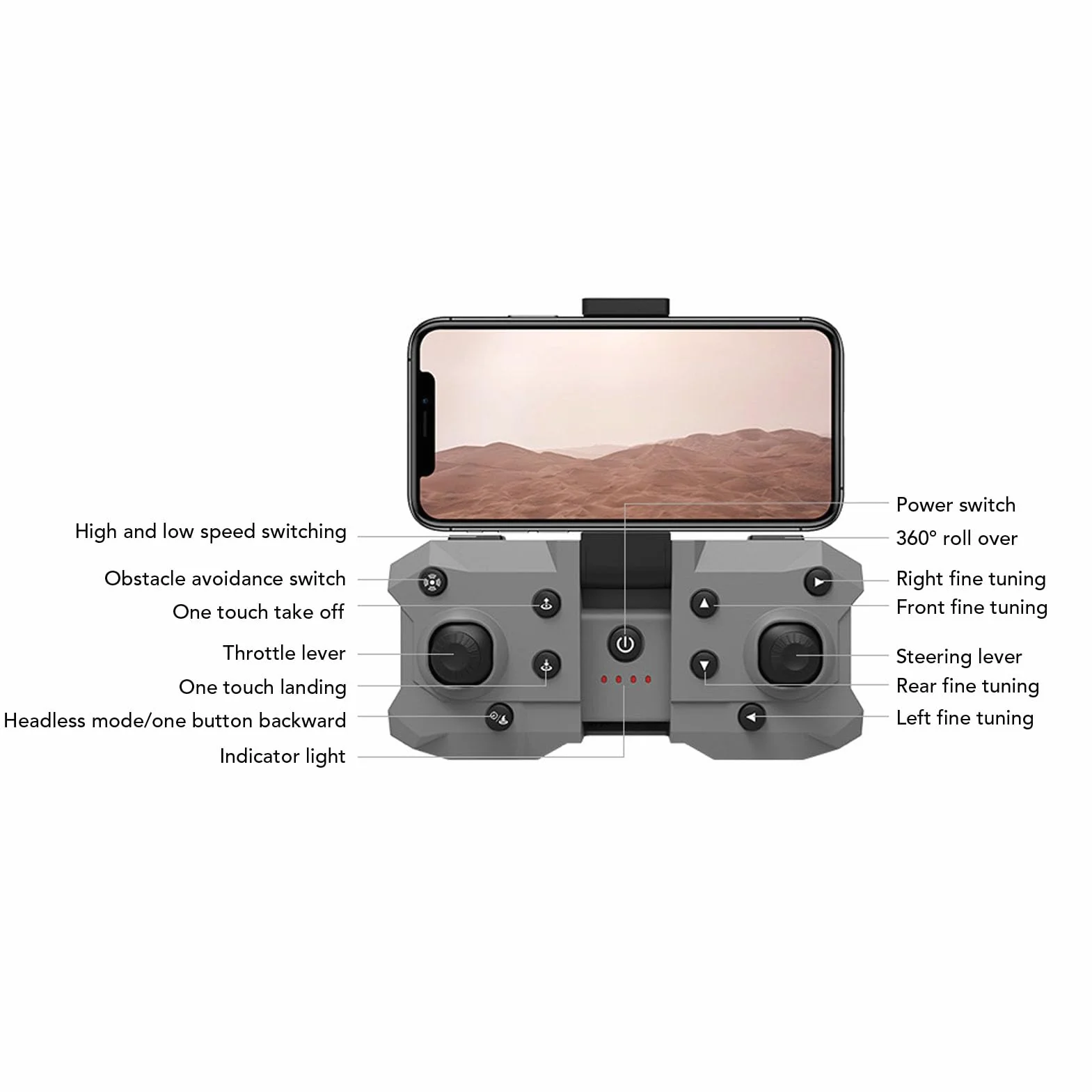 Składany Quadcopter Drone, K6 4K HD 50x Zoom FPV Drony z kamerą Czterokierunkowy Dron do Unikania Przeszkód Mini Drone z Futerałem, Inteligentna wysokość Zawisu