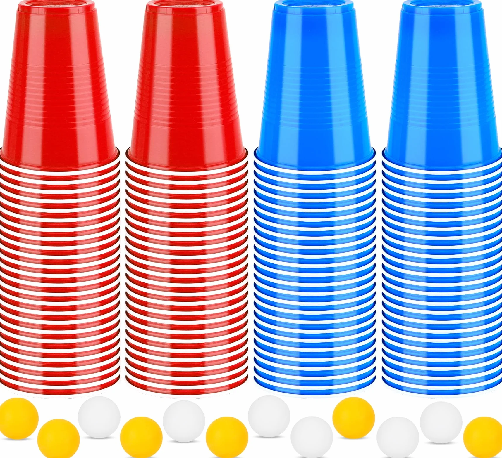 Frasheng Beer Pong Party Cups 100 sztuk 12 piłek Plastikowe Kubki 16 uncji Wielokrotnego Użytku Zestaw