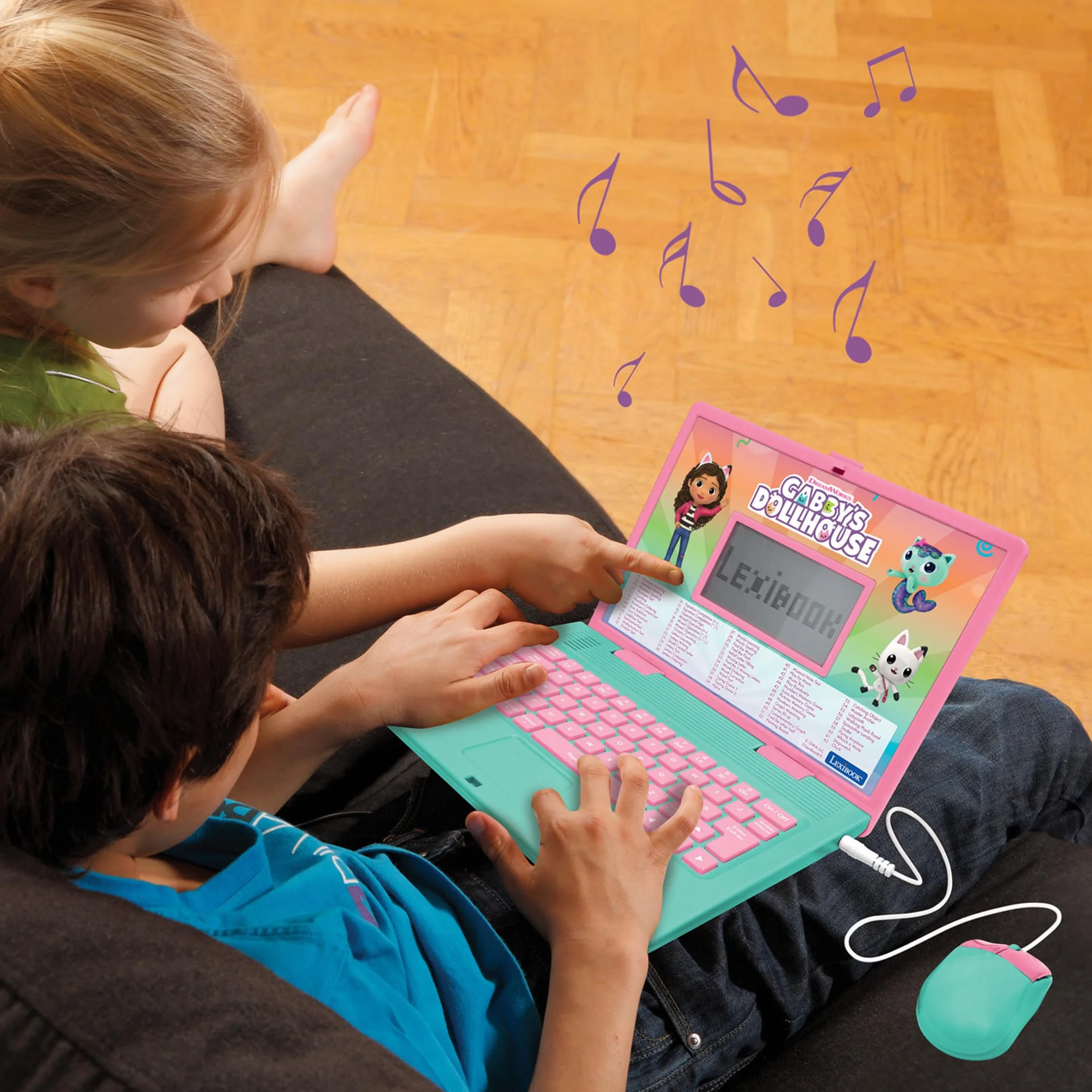 Lexibook, Gabby i Magiczny Dom, dwujęzyczny francuski/angielski komputer edukacyjny, 124 zajęcia językowe, pisanie, matematyka, logika, muzyka i gry, różowy/niebieski, JC598GDHi1
