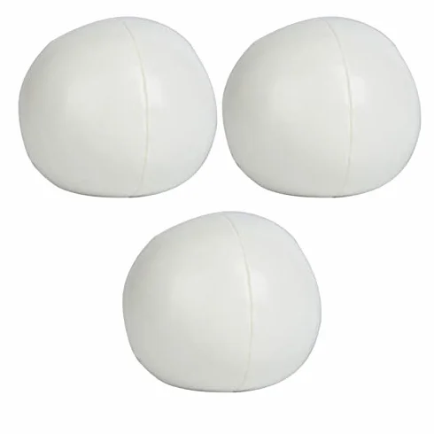 3 szt. Piłki do żonglowania PU Leather Soft Juggling Learning Ball dla początkujących Profesjonaliści Dzieci Dorośli Nauka sztuki żonglowania dla dorosłych i dzieci (biała)