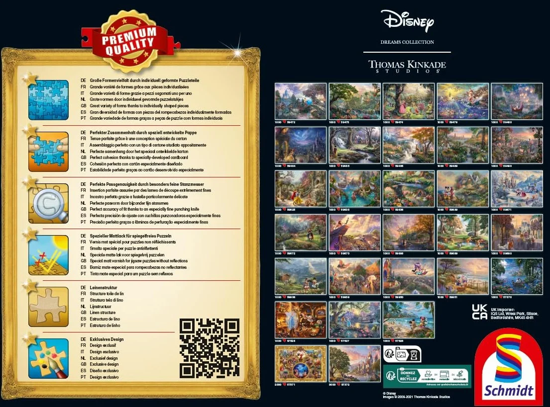 Schmidt Spiele Disney Rapunzel Thomas Kinkade Repelsteeltje Jigsaw Puzzle 1000 Pieces