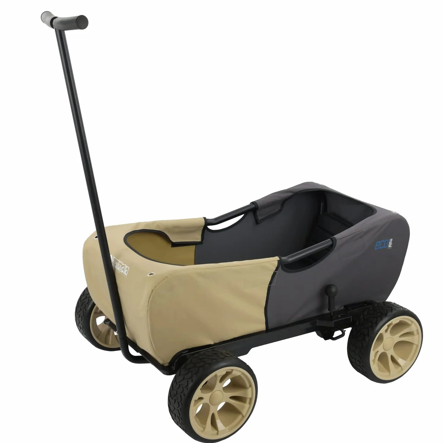 Hauck Wózek Transportowy Eco Mobil, dla Dwojga Dzieci, od 2 Lat, Ładowność do 50 kg, Stabilny, Nieprzechylny, Składany, Hamulec Postojowy, Resorowany, Zdejmowany Dyszel, Zadaszenie, Poduszka