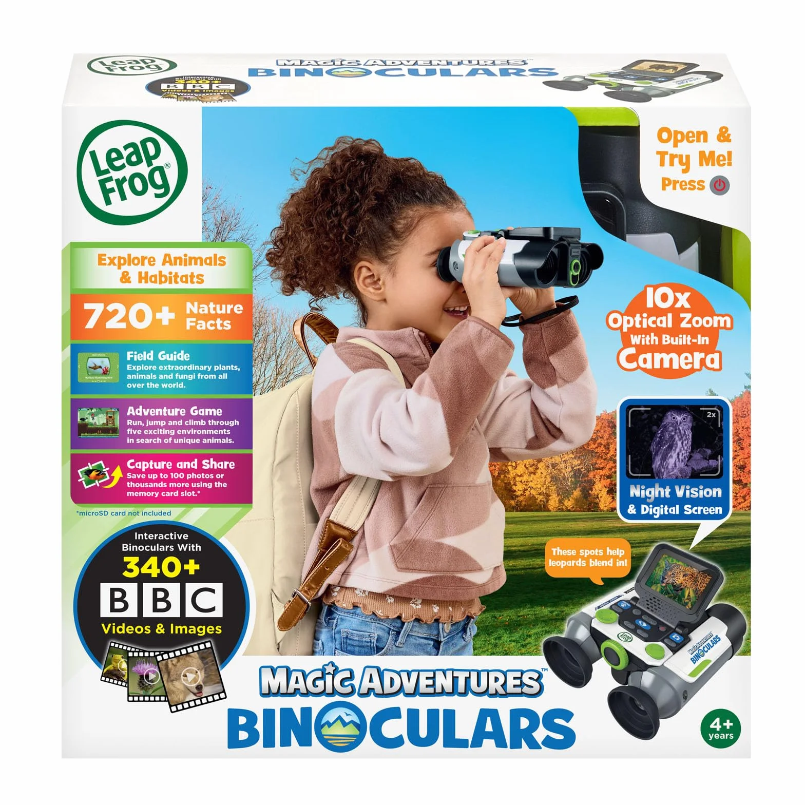 LeapFrog Magic Adventures Binoculars with Screen Capture Night Vision for Kids Ages 4+