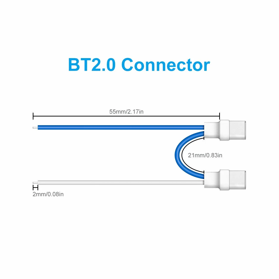 BETAFPV BT2.0 podwójne złącza kabel 2S Whoop Pigtail 1,0 mm 45 mm 22AWG