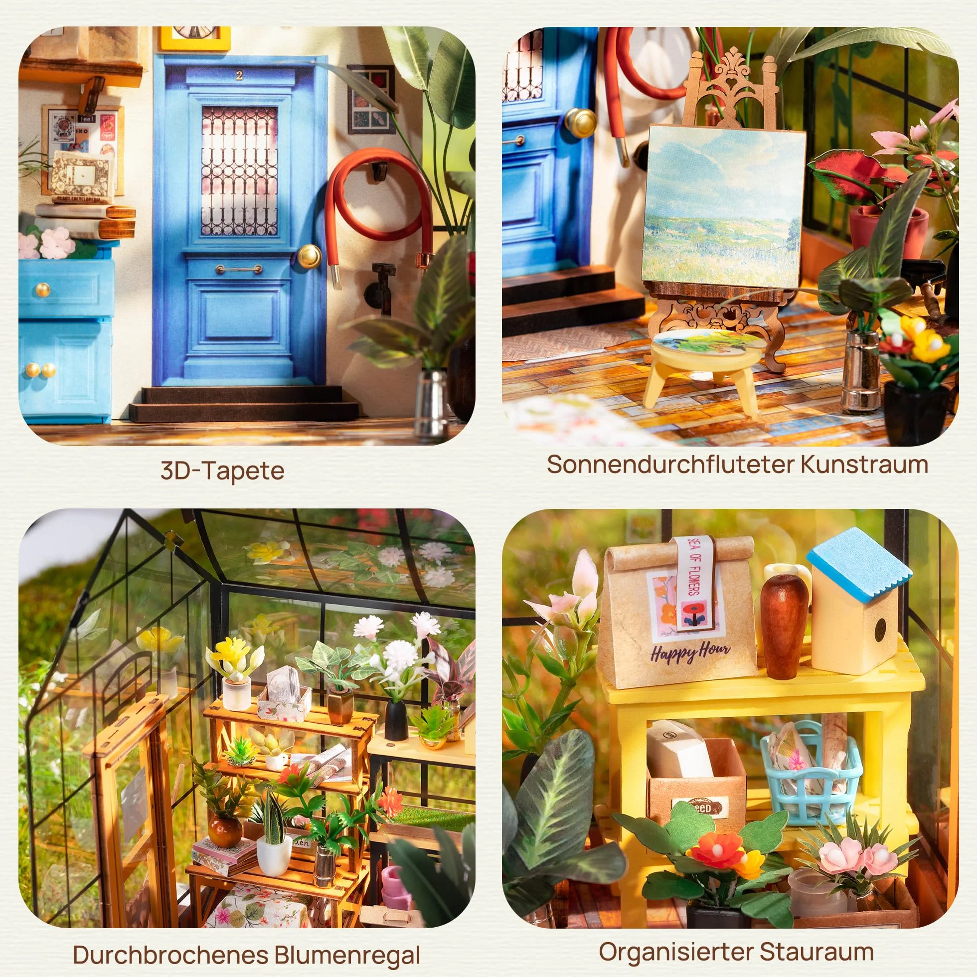 Rolife DIY miniaturowy domek dla lalek zestaw w skali 1:24 drewniana szklarnia mini meble domowe kobiety dziewczyny chłopcy prezent urodziny Boże Narodzenie walentynki