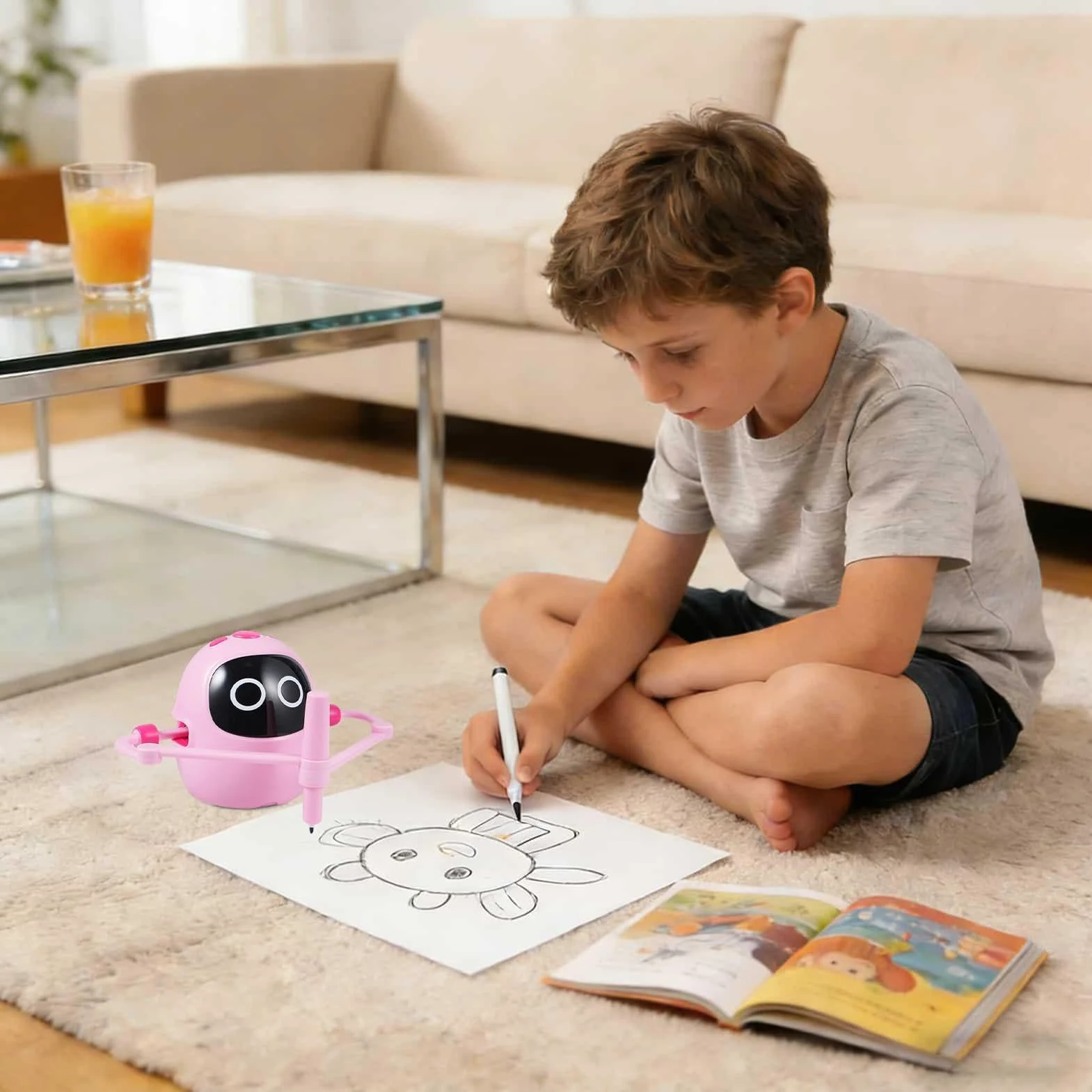 Robot Rysujący Dla Dzieci,Interaktywna zabawka edukacyjna | Automat Do Rysowania Z 100 Kartami I 5 Pisakami,Na Urodziny Dom Szkoła Klasa Pokój Zabaw Przyjęcie Dzieci W Wieku 3-12 Chłopcy