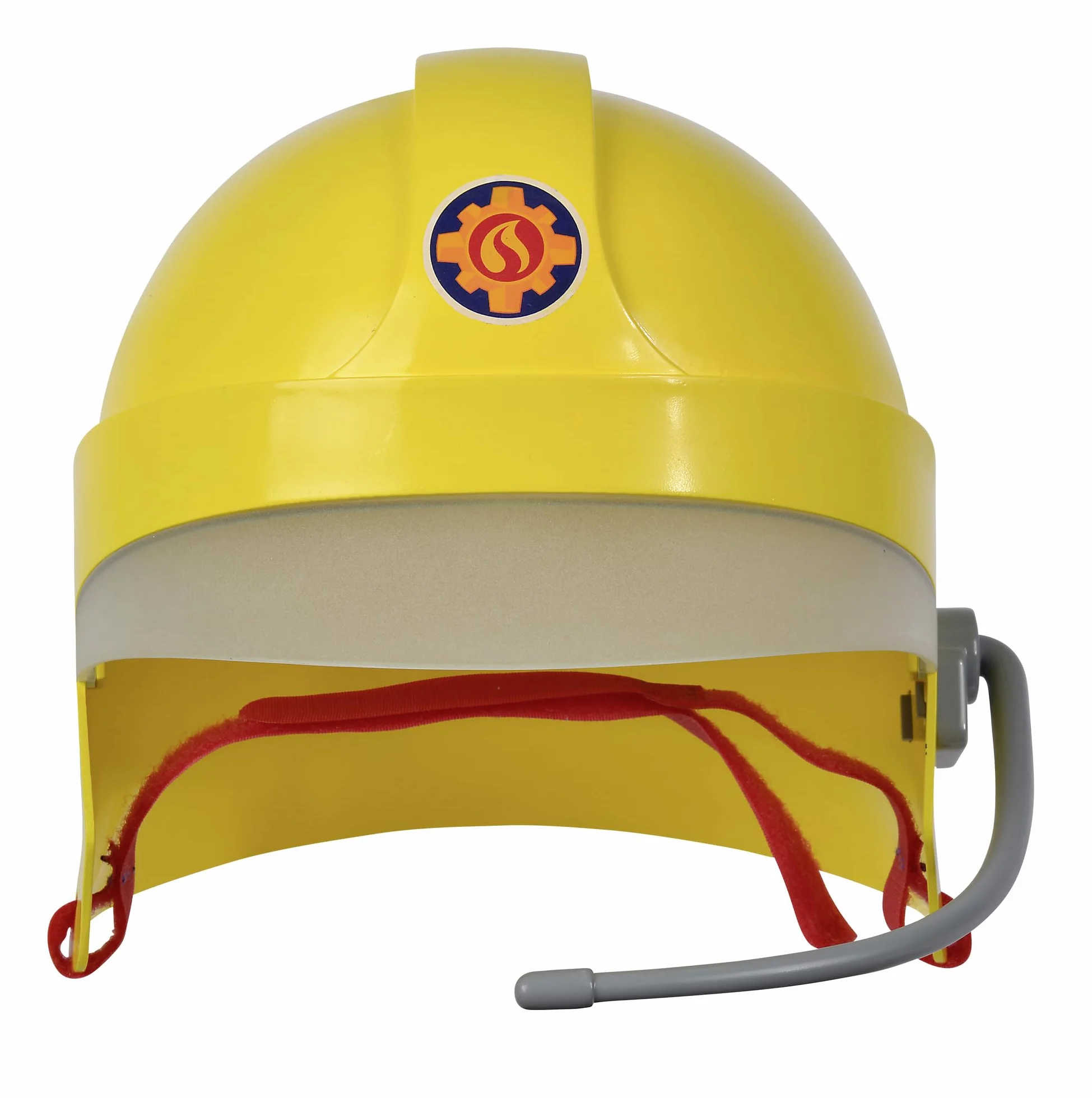 SIMBA 109252596 kask strażaka Sam, parasol i naklejka świecą w ciemności, z mikrofonem, wkładkami piankowymi wewnątrz, od 3 lat, czerwony
