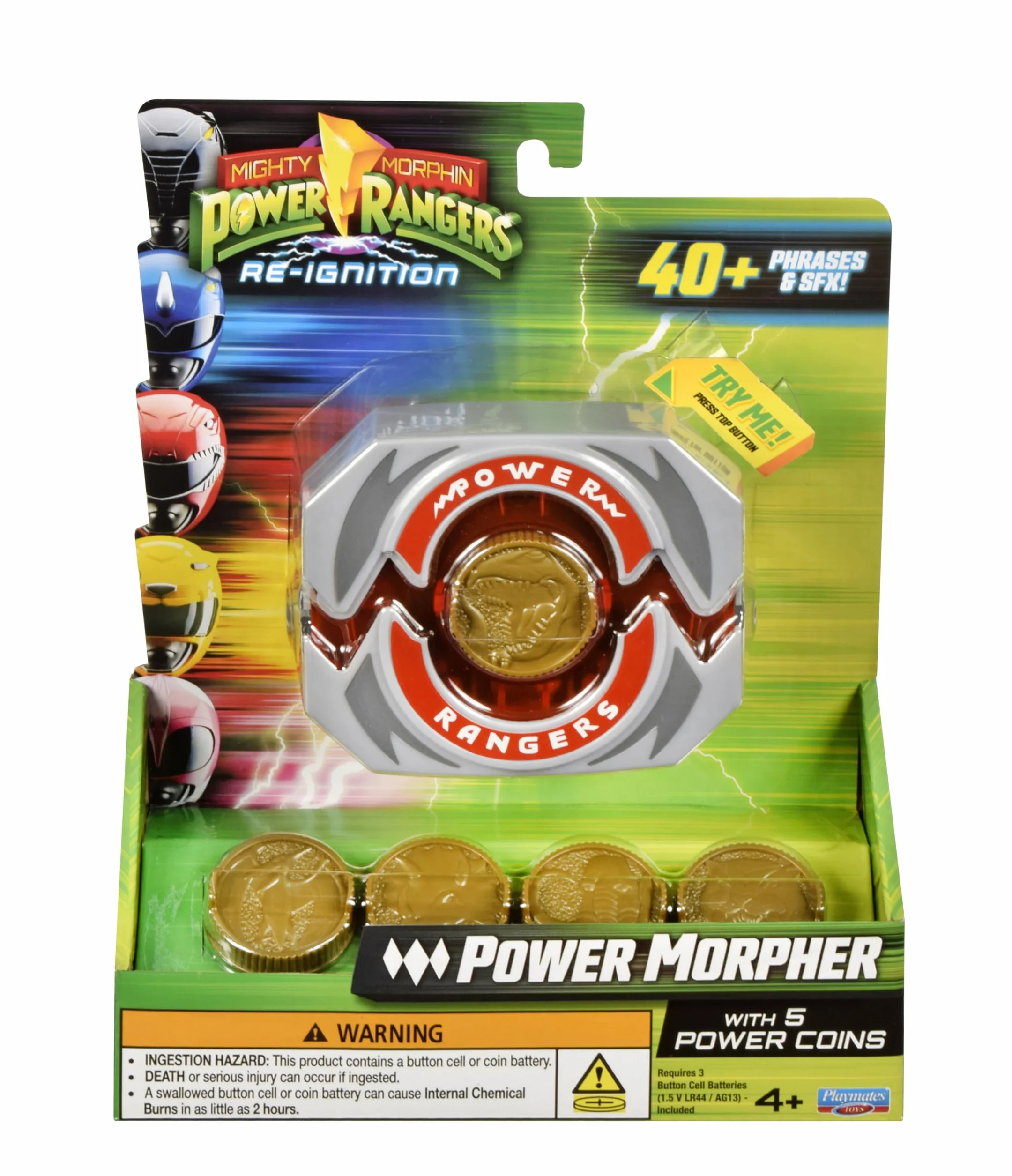 Power Rangers, Elektroniczny Power Morpher, funkcje dźwięku i oświetlenia, akcesoria w zestawie, dla dzieci od 4 lat, PWG02