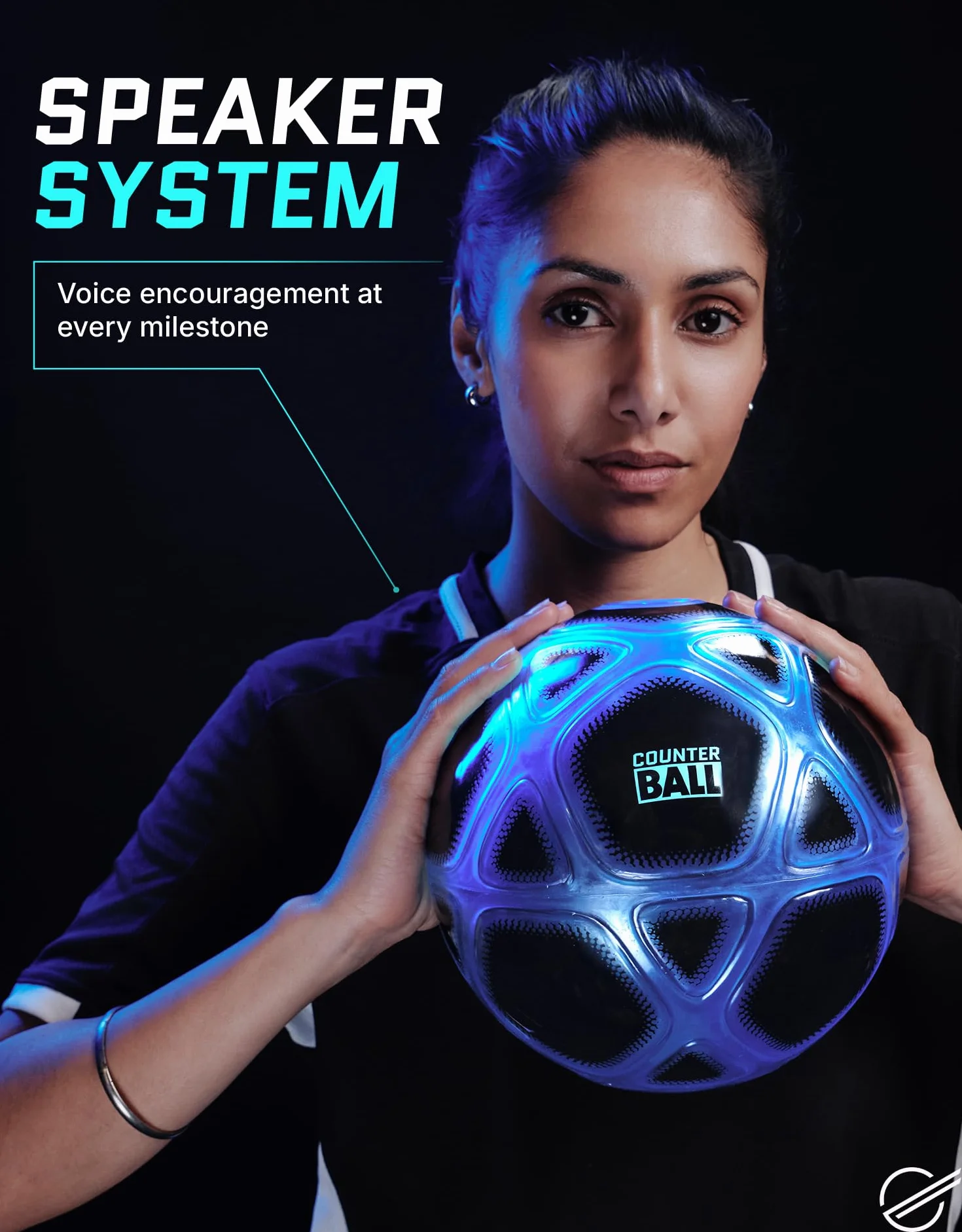 Smart Ball SBCB1B Football Gift for Boys and Girls from 6 Years Old Kick Up Counting Power Ball with Bright Lights and Sounds Training for Children, White and Blue