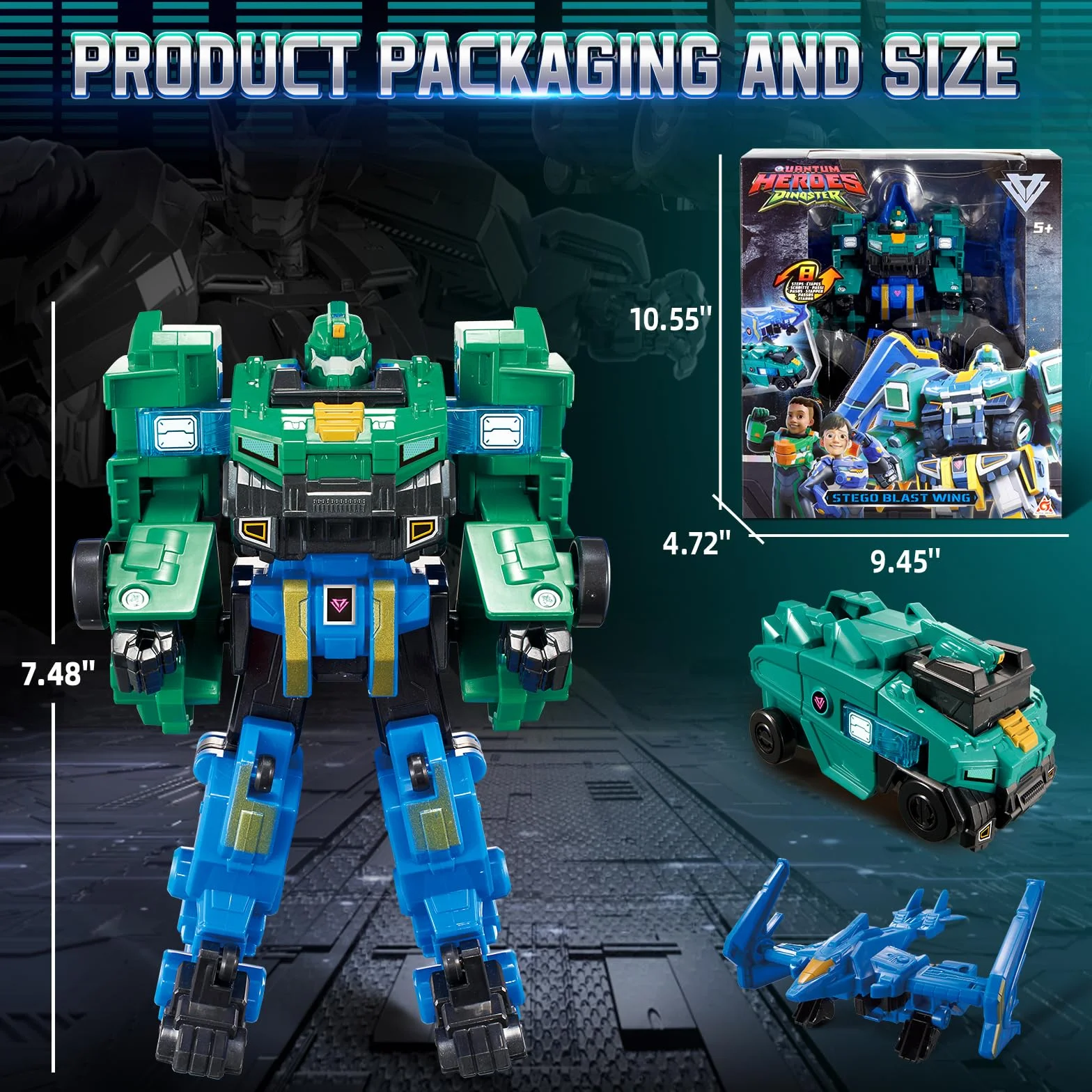 QUANTUM HEROES DINOSTER Simple Fusion Robot - Stego Blast Wing