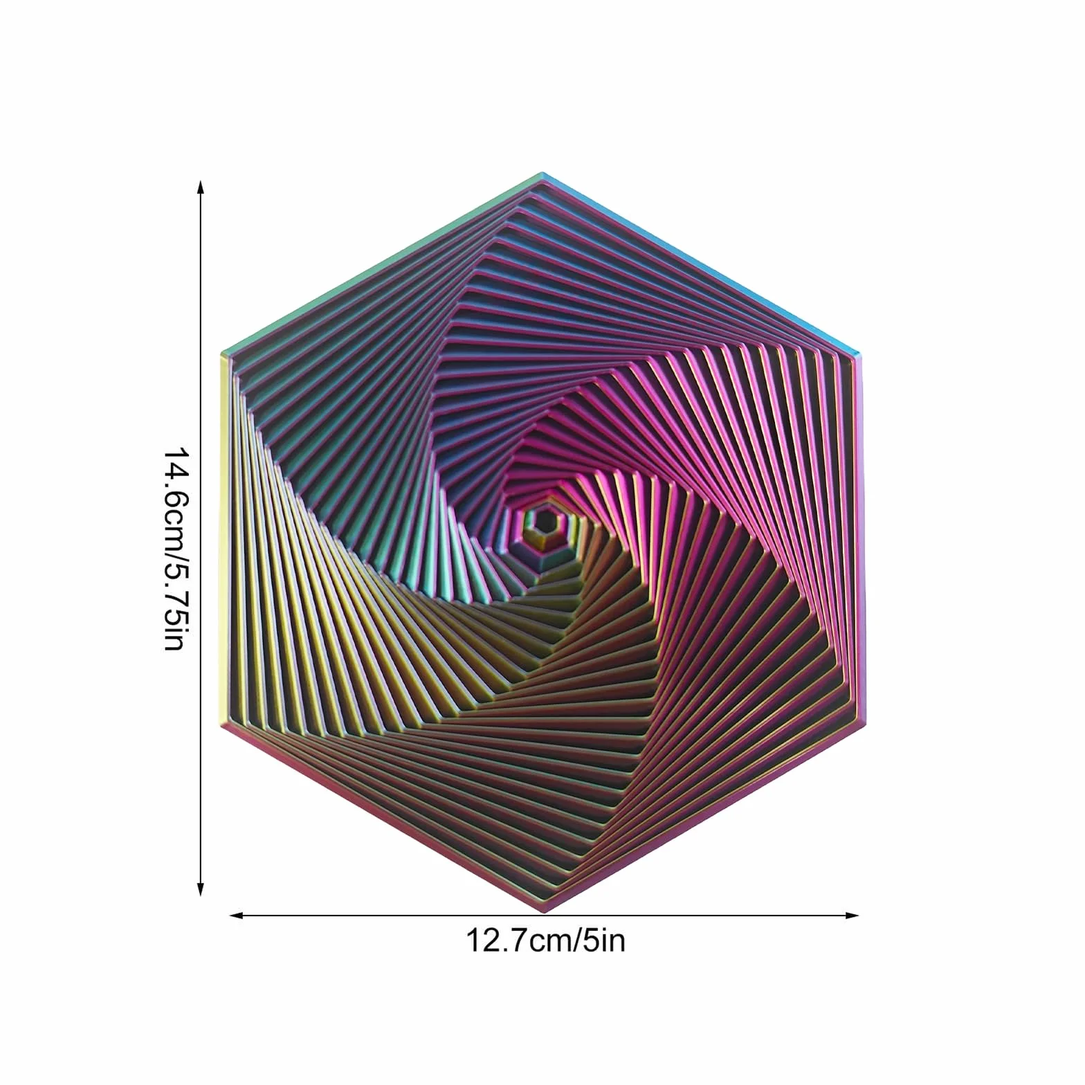 14,5 cm Fractal Fidget Hexagon 3D, antystresowe zabawki Fidget, zabawki antystresowe dla dorosłych i dzieci, gry sensoryczne autyzm, sześciokątna geometryczna zabawka sensoryczna (fioletowa)
