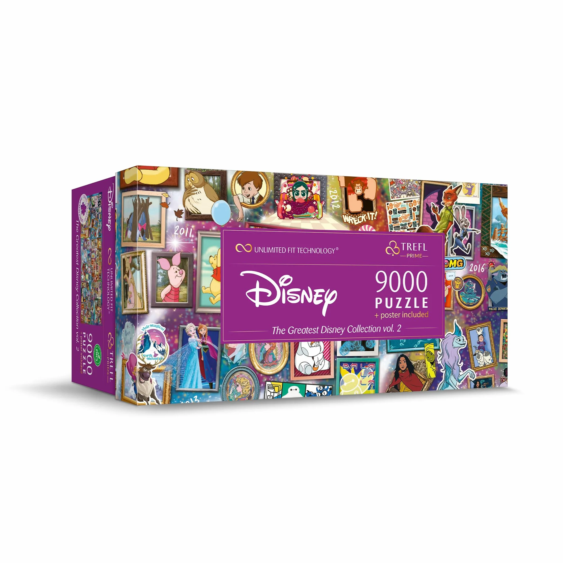 Trefl Prime - Puzzle UFT: The Greatest Disney Collection vol.2-9000 Elementów, Bohaterowie Disneya, Duża Układanka, Najgrubsza Tektura, dla Dorosłych i Dzieci od 15 lat
