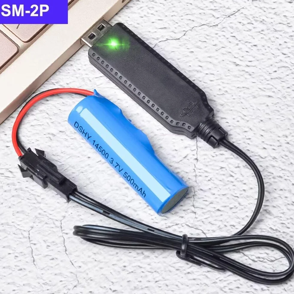 Kabel do ładowania akumulatora przewód USB do ładowania 3,6 V 3,7 V do akumulatorów LiPo zestaw SM-2-pinowa wtyczka używana na zabawkach RC Samochód cysterny ciężarówki pociągi łódź