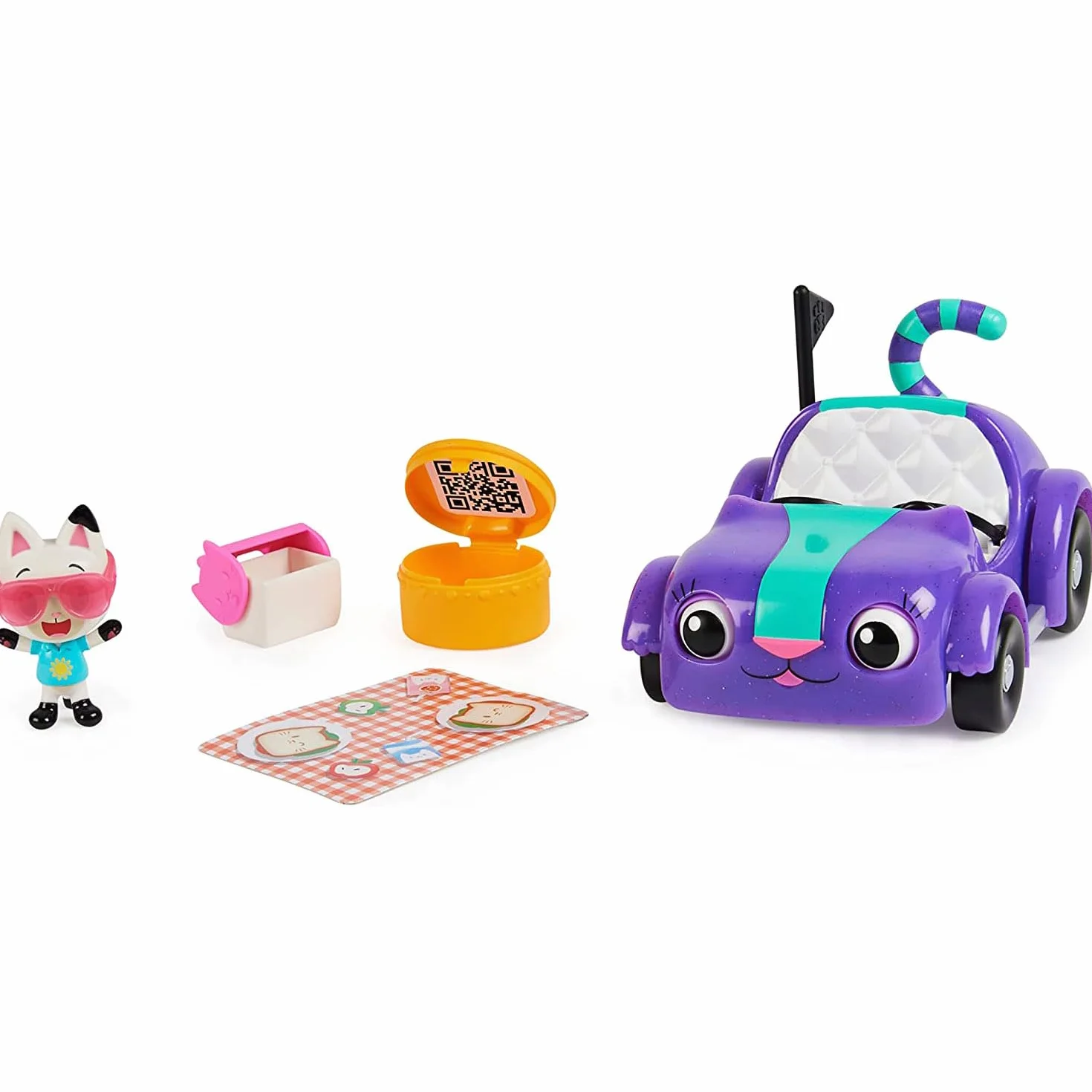 Domek dla lalek Gabby, samochód Carlita z figurką kolekcjonerską Pandy Paws i 2 akcesoriami, zabawki dla dzieci od 3 roku życia