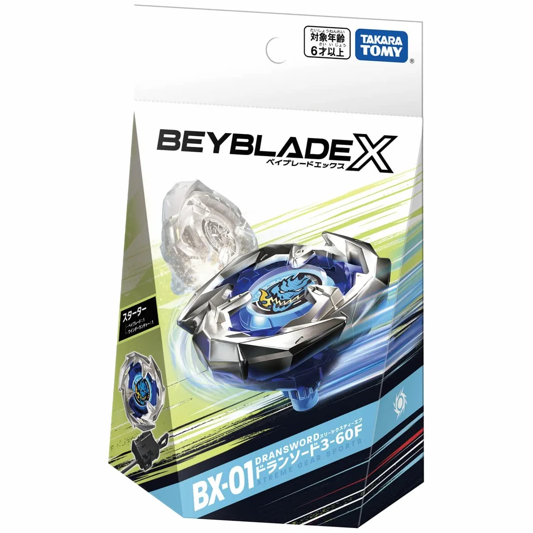 Takara Beyblade X BX-01 Starter Dransword 3-60F Dran Sword kompletny zestaw z piersią najnowsza seria