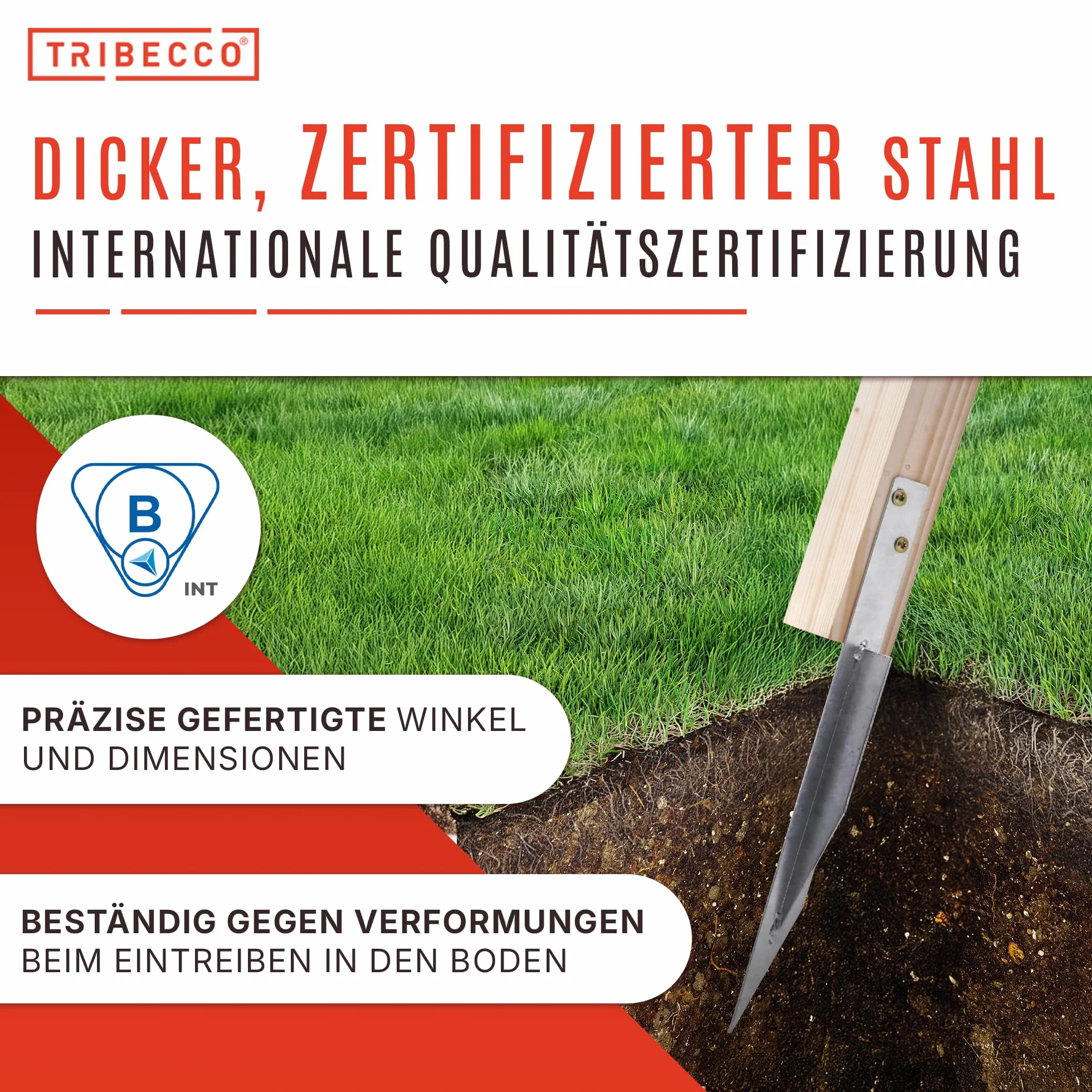 TRIBECCO® 4 x kotwa do huśtawki, kotwa gruntowa do huśtawki, do stabilizacji, kotwy gruntowe do domków zabaw, wież zabaw, huśtawek itd.
