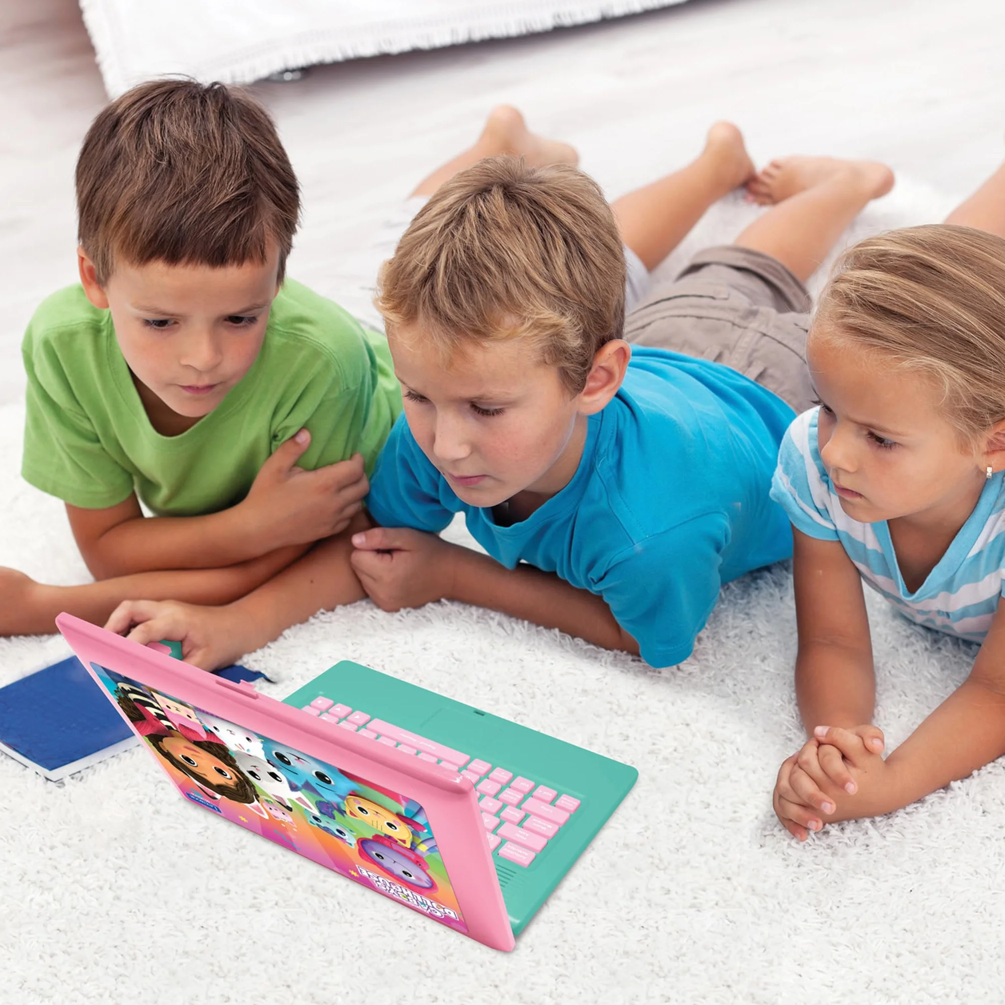 Lexibook, Gabby i Magiczny Dom, dwujęzyczny francuski/angielski komputer edukacyjny, 124 zajęcia językowe, pisanie, matematyka, logika, muzyka i gry, różowy/niebieski, JC598GDHi1