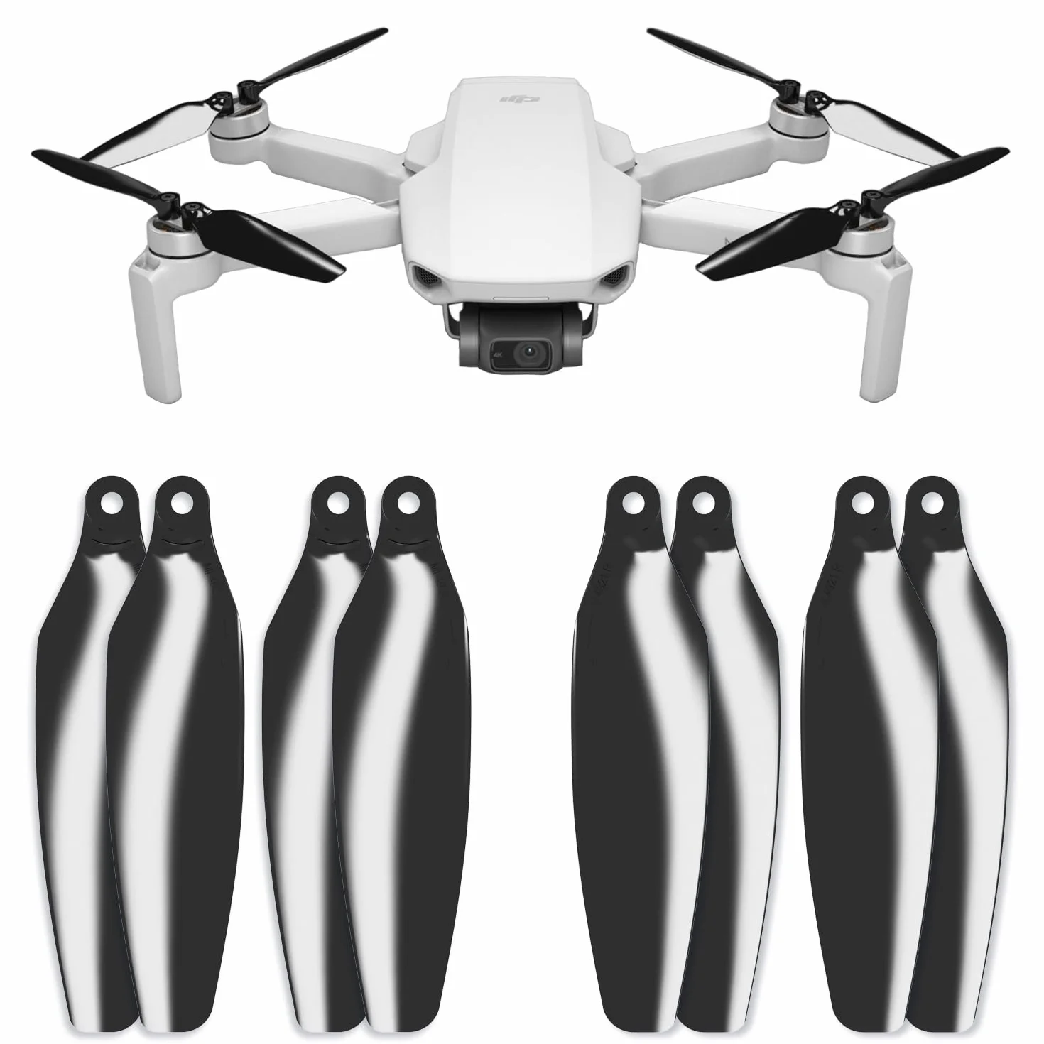 Master Airscrew Śmigła Stealth do DJI Mini 2, Mini 2 SE, Mini SE & Mini 4K - Czarne, 4 śmigła w zestawie