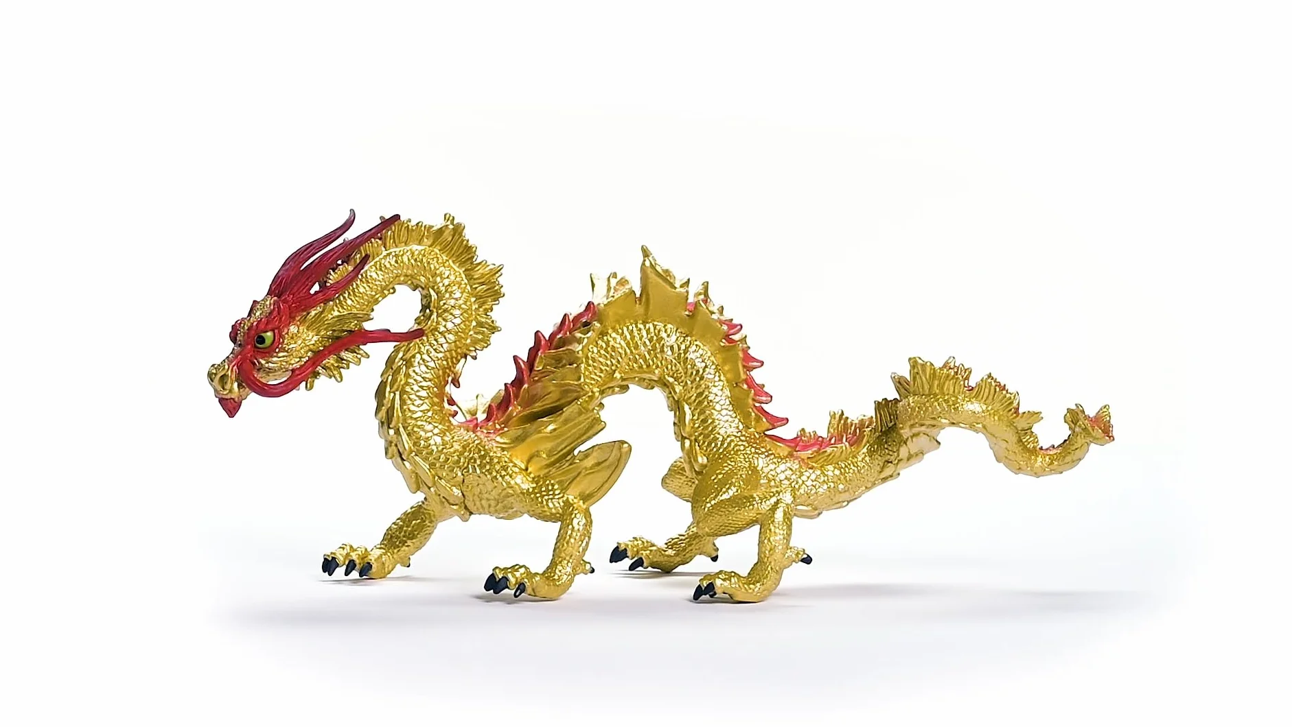 schleich ELDRADOR CREATURES | Smok Nowego Roku Księżycowego 72206 | Szczegółowa figurka smoka | Złoty talizman szczęścia z czerwonymi akcentami | od 7 lat | 29 × 12 × 12 cm | Wyłącznie na Amazon
