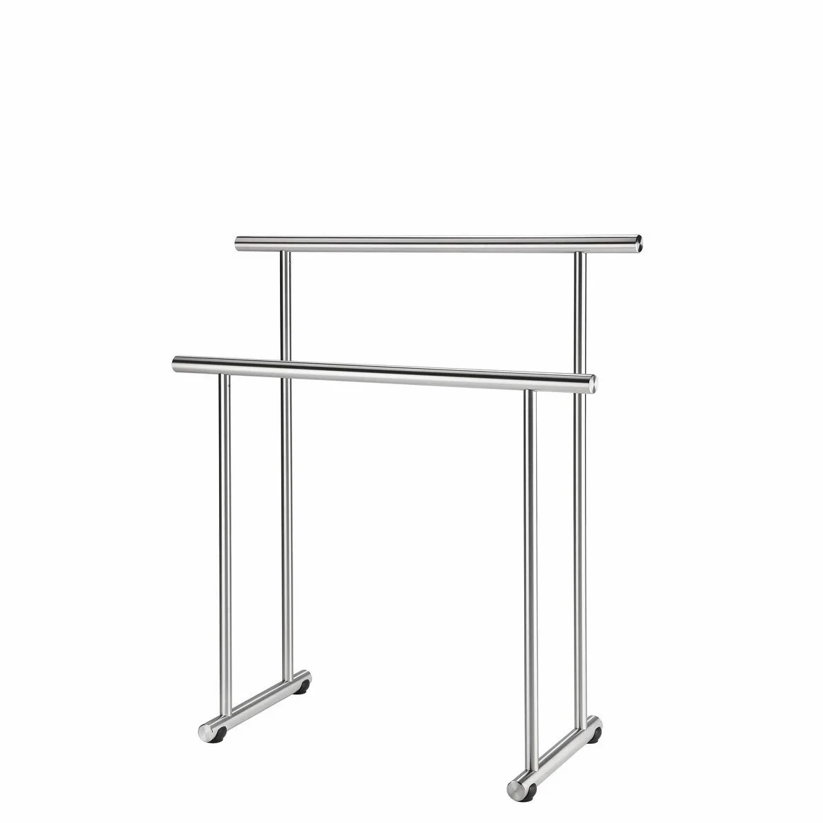 HISKA Masywny, stabilny wieszak na ręczniki ze stali nierdzewnej, wolnostojący wieszak na ręczniki, wys. x szer. x gł.: 86 x 76 x 32 cm lub w wybranej szerokości