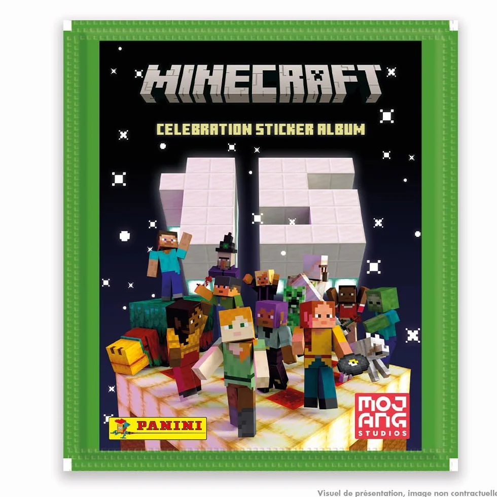 Panini Minecraft 3 Stickers 15eme Pudełko urodzinowe 36 kieszeni