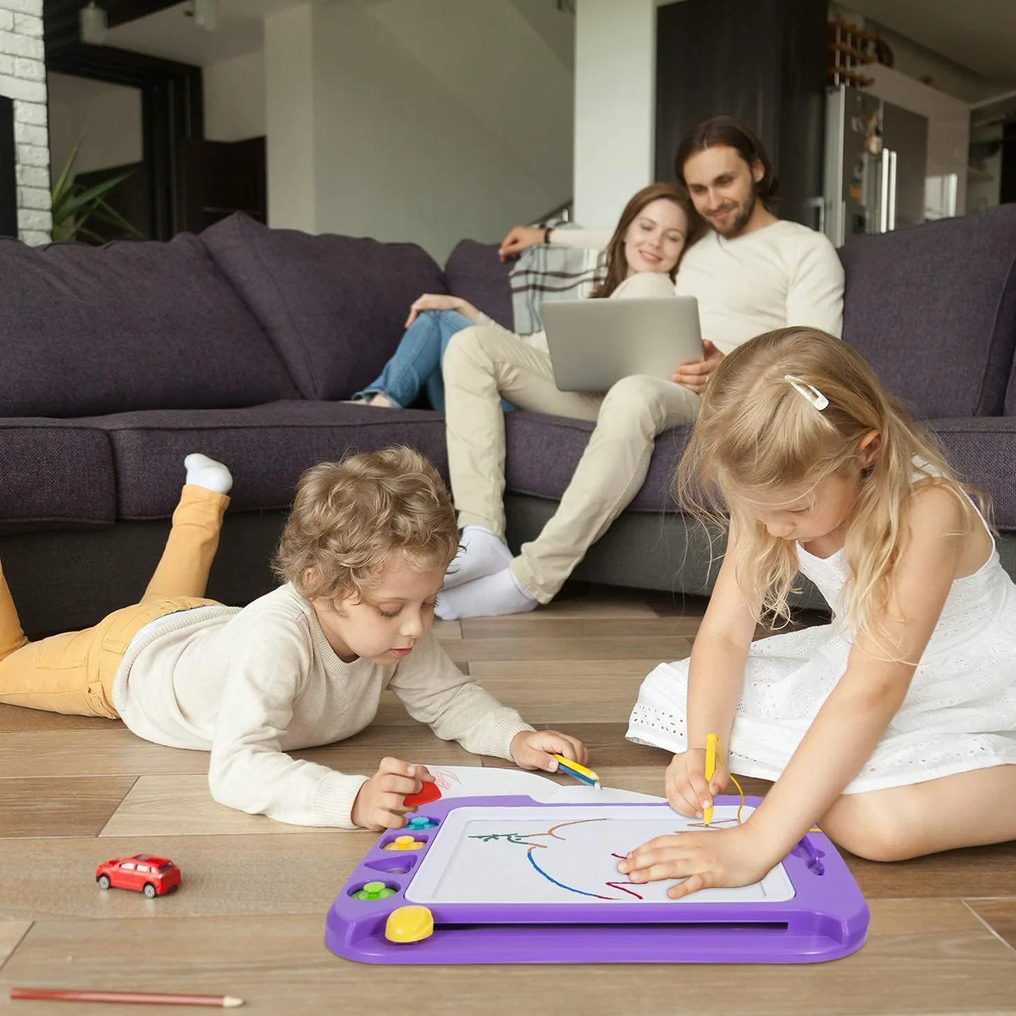 SGILE Duża tablica magnetyczna - kasowalna tablica do pisania Kolorowe gryzmoły Magna Podkładka do pisania Zabawki edukacyjne dla dzieci Dzieci Małe dzieci, 41,5 × 32,5 cm