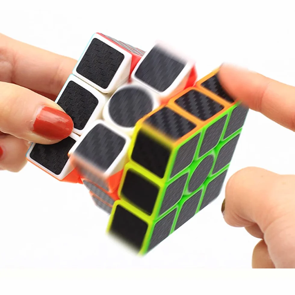 Kostka Szybka 3x3 56mm Profesjonalna Płynna Tolerancyjna na Błędy Klasyczna Zagadka Mózgowa Trening Konkursowy dla Dzieci (włókno węglowe)