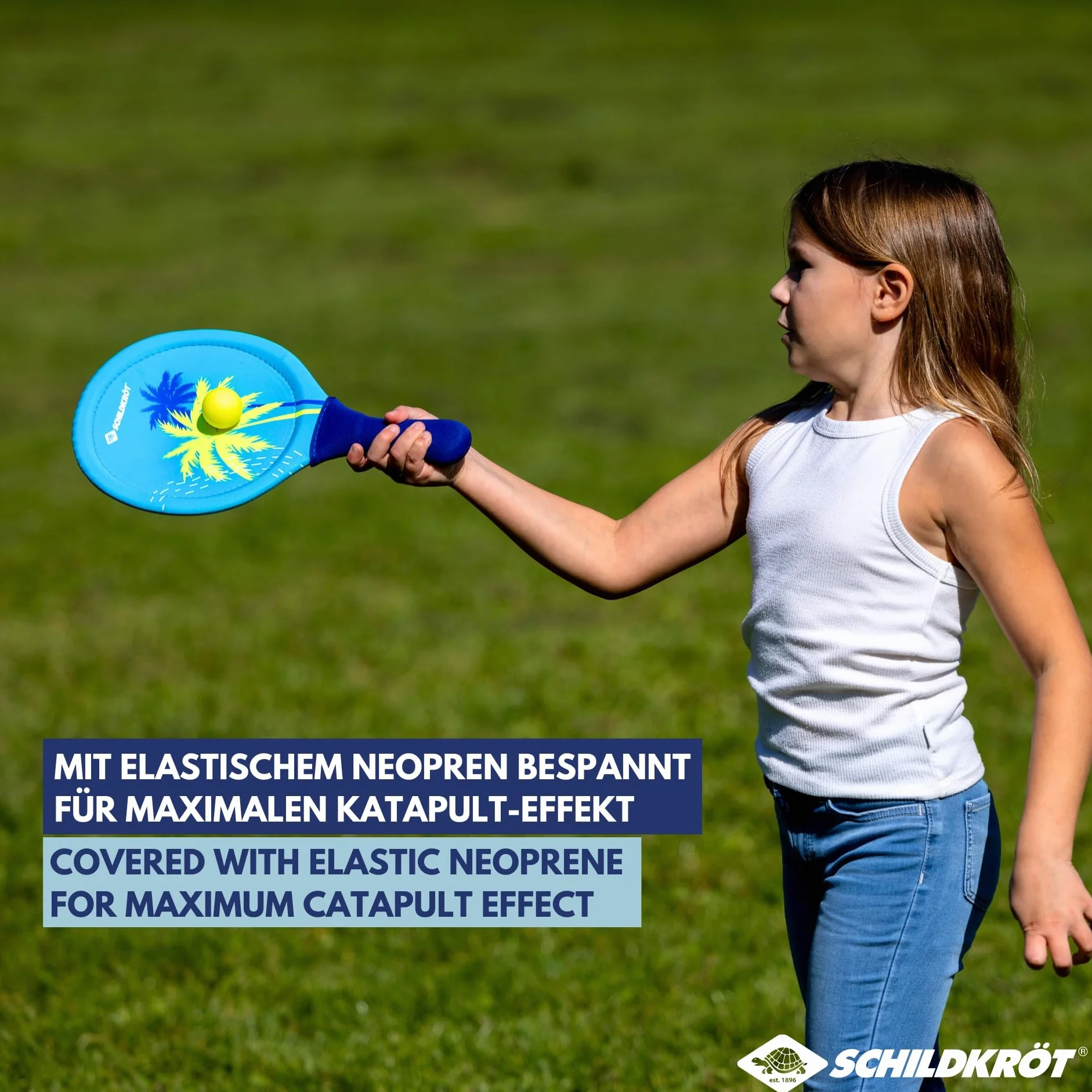 Schildkröt Zestaw neoprenowy Beachball, 2 rakiety, 2 piłki, w torbie siatkowej, wspaniały odbicie i bounce, gra na plaży i w ogrodzie dla całej rodziny, 970158, wielokolorowy