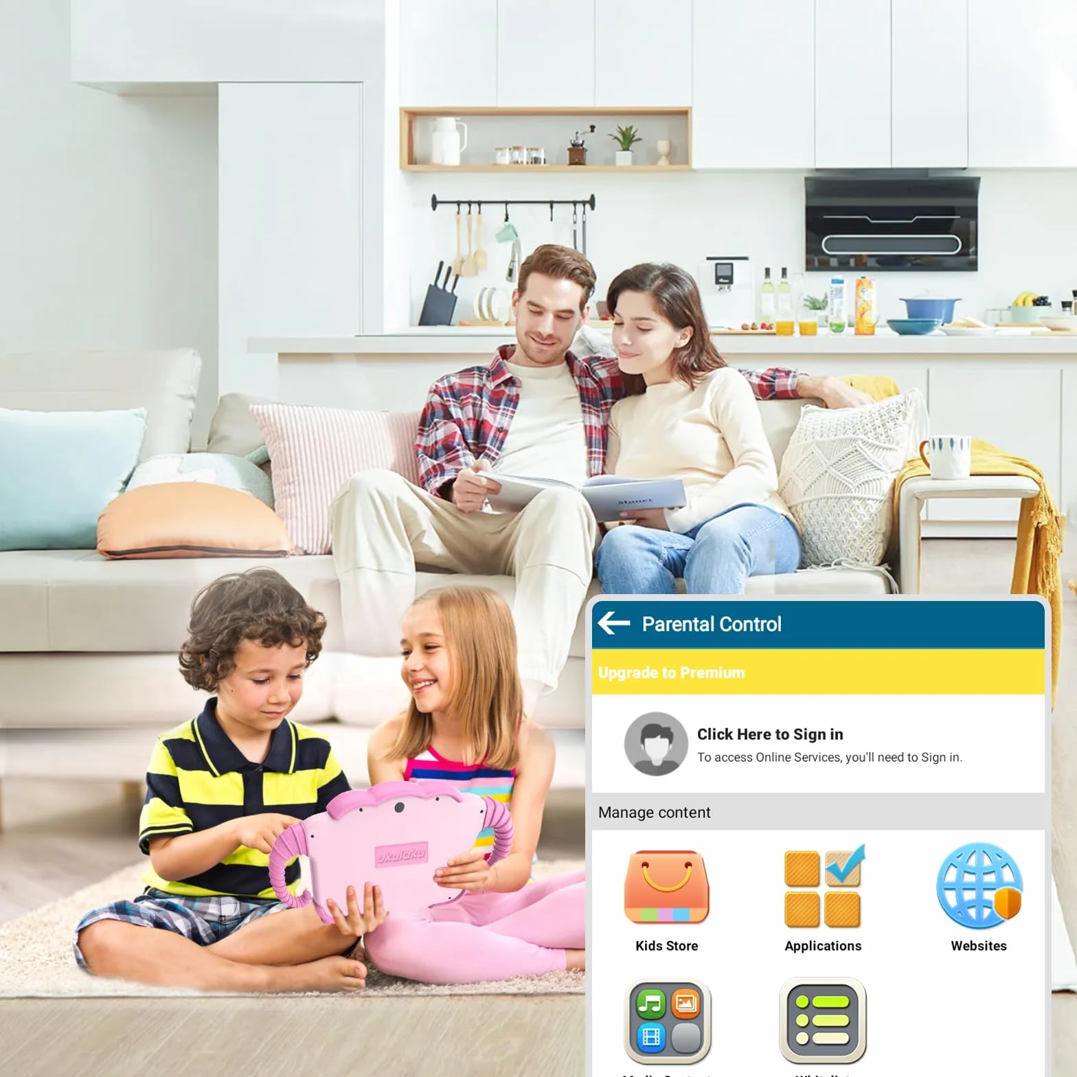 Tablet dla dzieci 7" dla dzieci od 3 do 14 z etui, 2 GB + 32 GB, zabezpieczenie przed dziećmi, certyfikat GMS, WiFi, podwójny aparat, Google Play Store, różowy