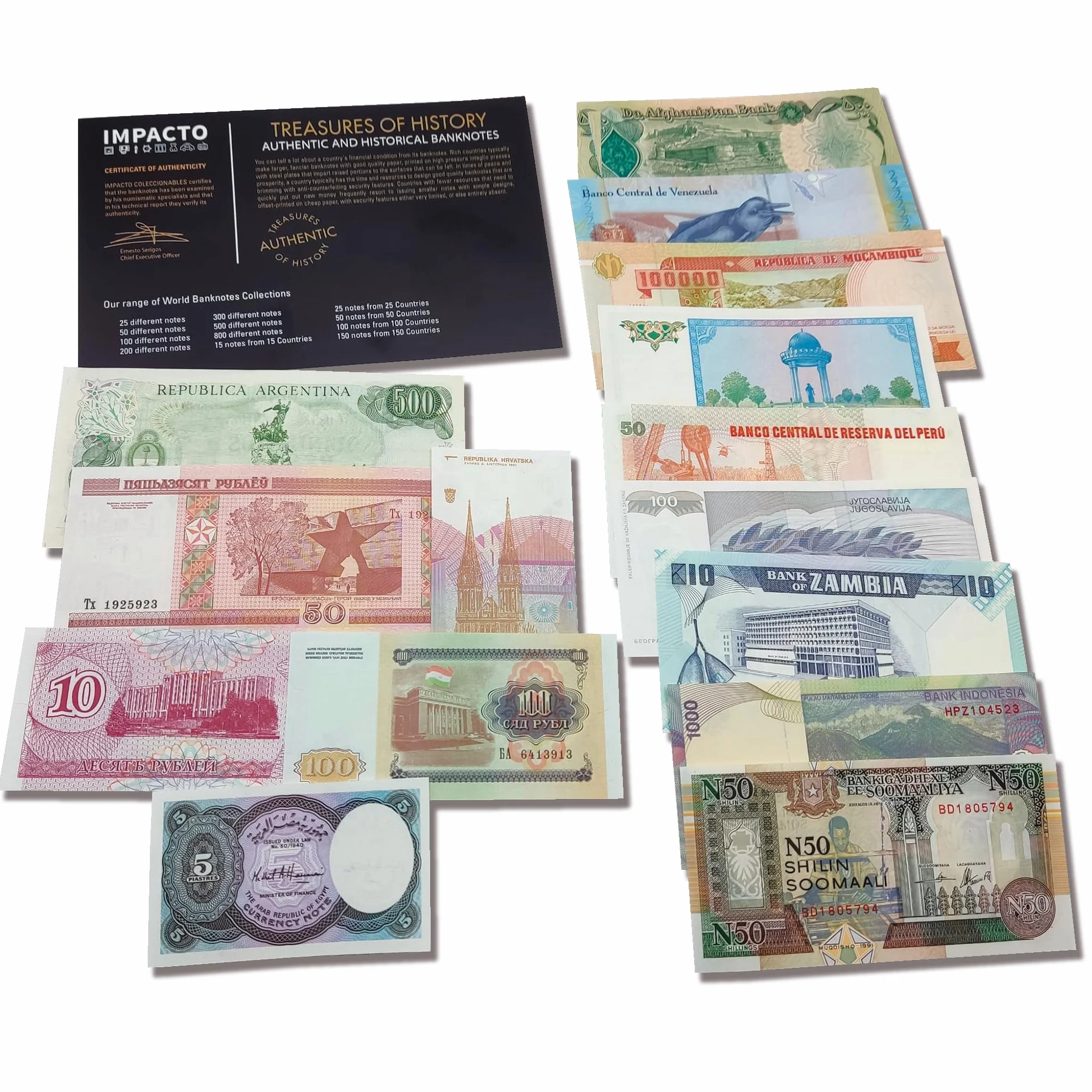 Kolekcja World Banknotes - 15 banknotów z 15 różnych krajów świata