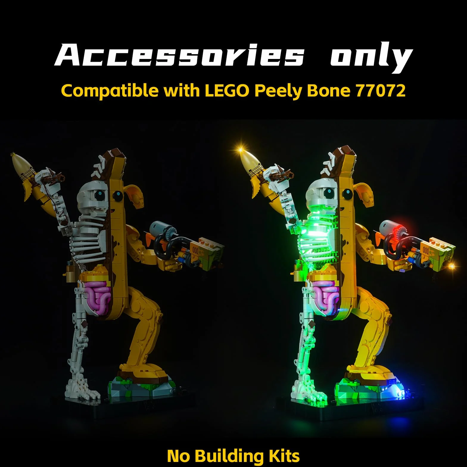 Zestaw świateł LED kompatybilny z Lego 77072 Peely Bone (nie jest to model), zestaw oświetlenia dekoracyjnego kompatybilny z Peely Bone 77072, kreatywne zabawki
