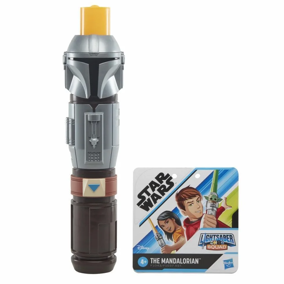 Star Wars Lightsaber Squad The Mandalorian wysuwany pomarańczowy miecz świetlny, zabawka dla dzieci od 4 lat