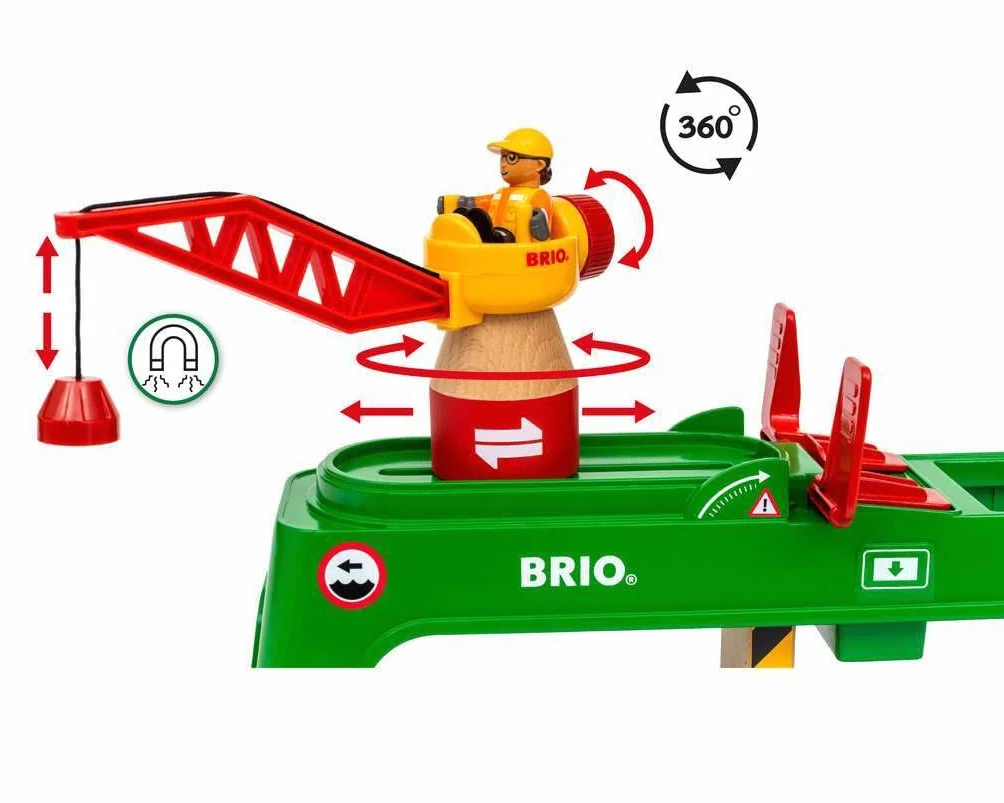 BRIO Dźwig kontenerowy biały
