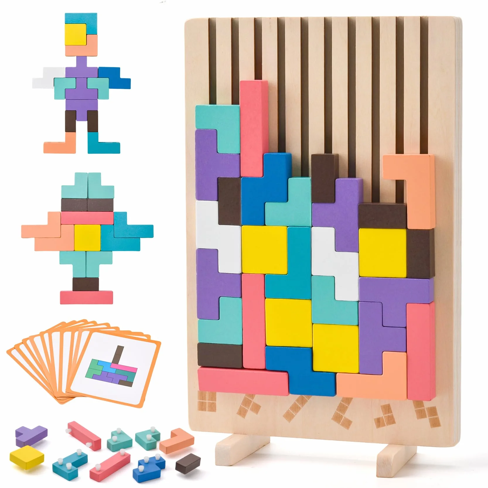 Tetris puzzle dla dzieci, zabawki edukacyjne, puzzle LegnoTetris, Montessori Games 3 4 5 6 lat, gry dla dzieci, inteligencja układanki, prezent edukacyjny dla dzieci