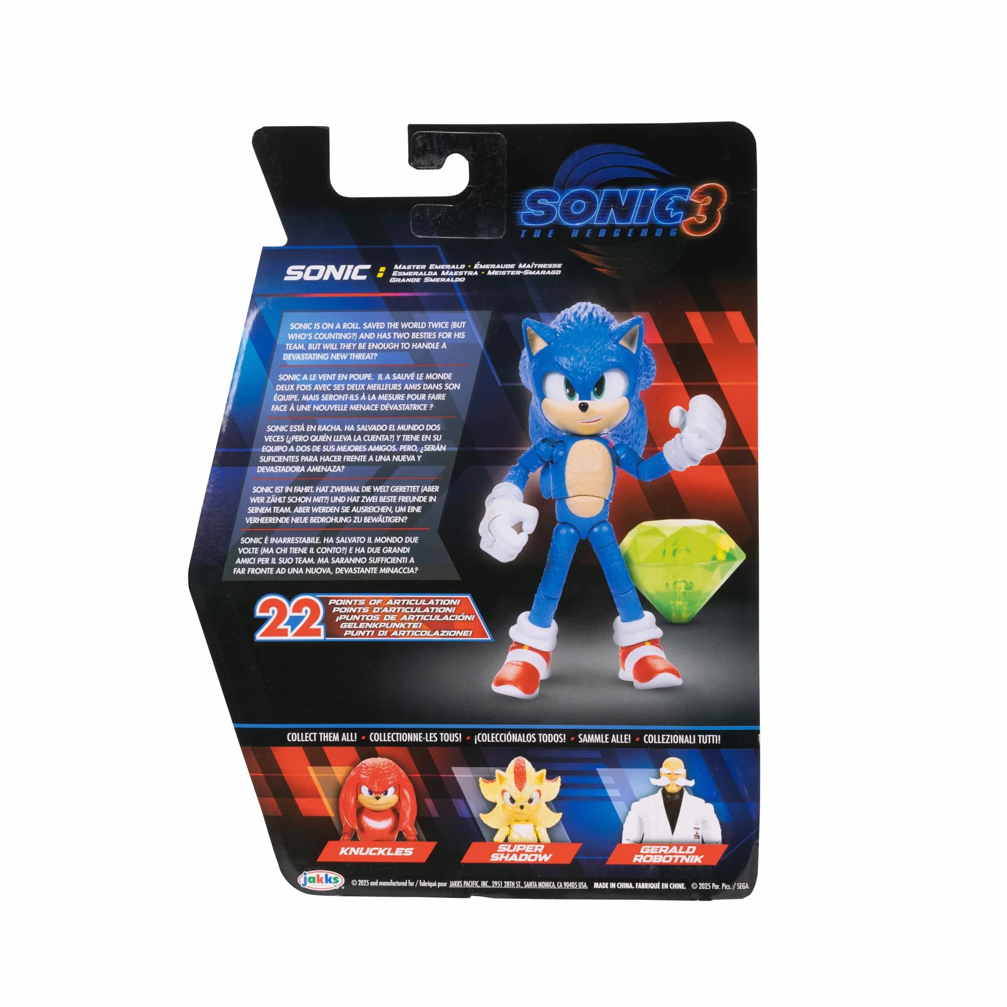 Film Sonic 3 - Figurki 5 cali: Sonic with Emerald Wave 3