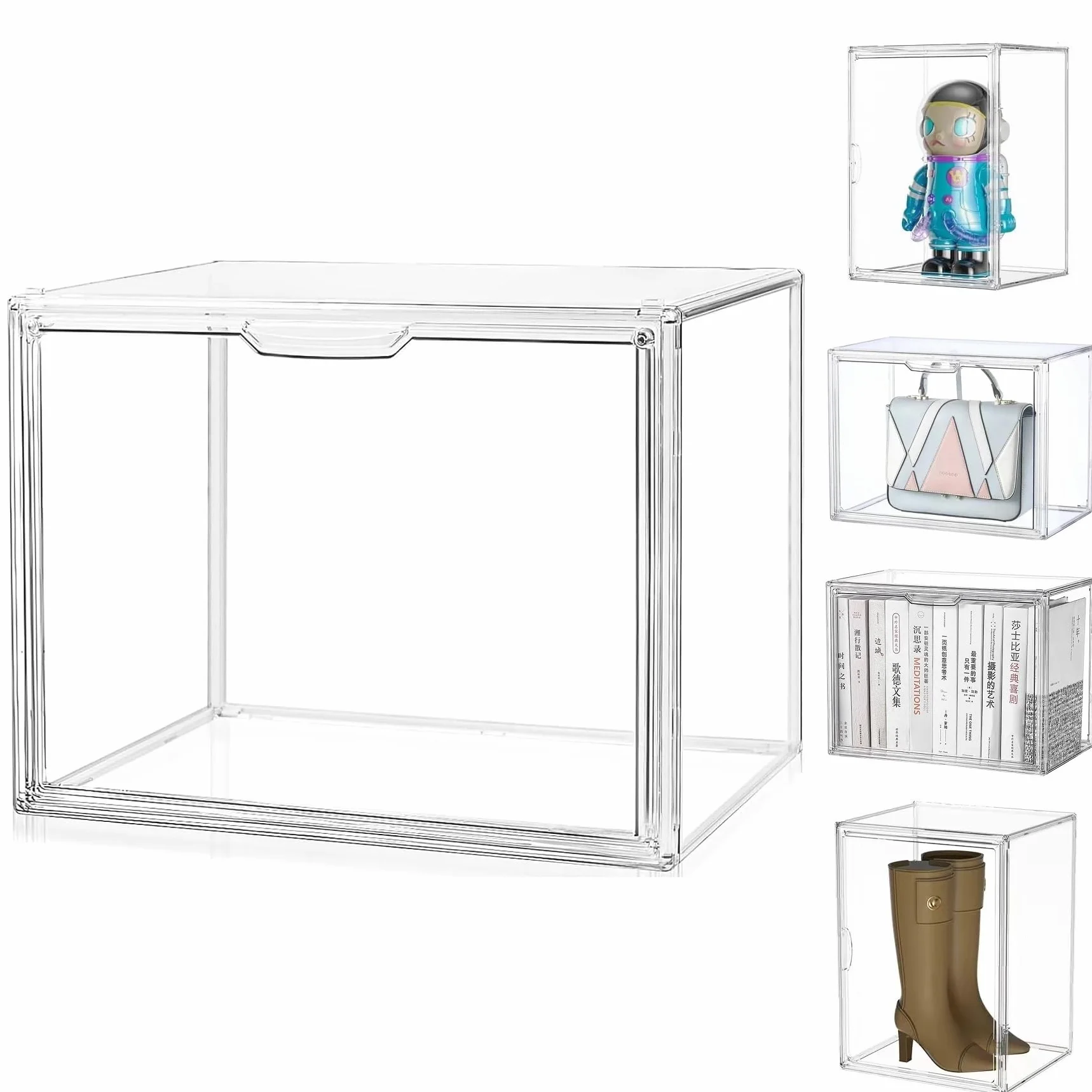 Akrylowa witryna ekspozycyjna na przedmioty kolekcjonerskie, przezroczyste akrylowe pudełko ekspozycyjne z drzwiami, organizer i ochraniacze do figurek pop, Funko Pop, Blind Box, Lego