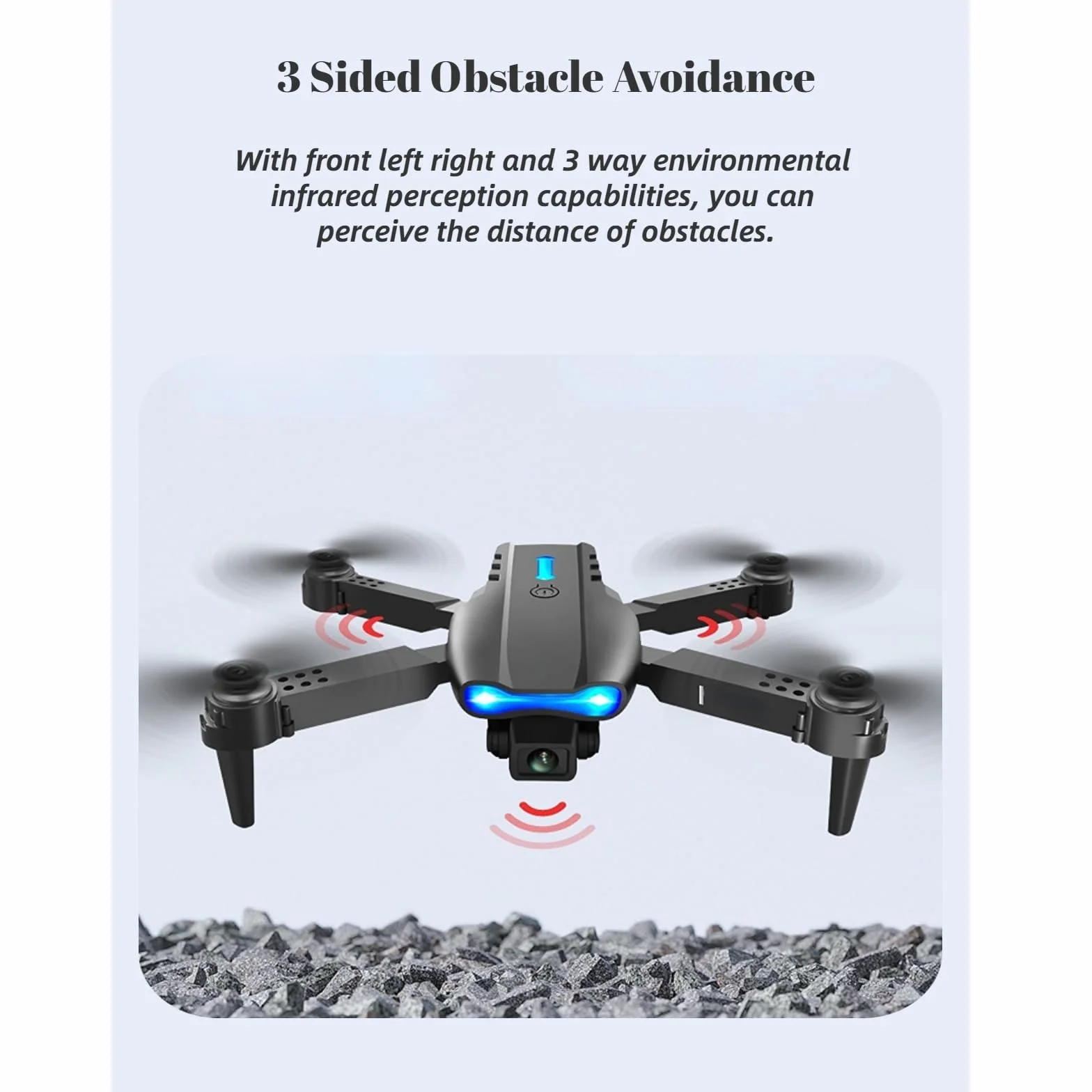 Składany Mini RC Drone, Quadcopter do Unikania Przeszkód, Podwójny Aparat HD 4k Fotografia Lotnicza Samolot RC, Obsługa Aplikacji Wifi, Prezenty dla Dzieci i Dorosłych