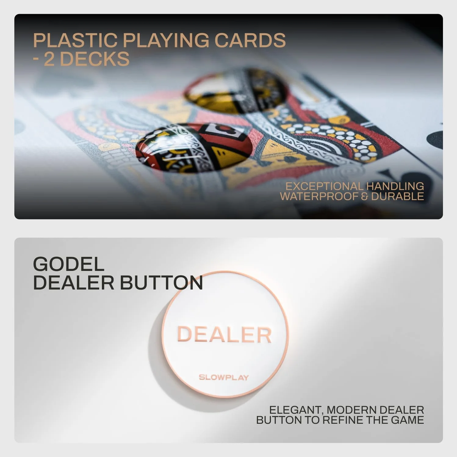 SLOWPLAY Godel Ceramiczny zestaw żetonów do pokera Texas Hold'em, 500 szt. [puste żetony], 39 mm i 10 g każdy, zawiera wysokiej klasy etui z chipami z wyjątkowo wytrzymałą powłoką z niemieckiego