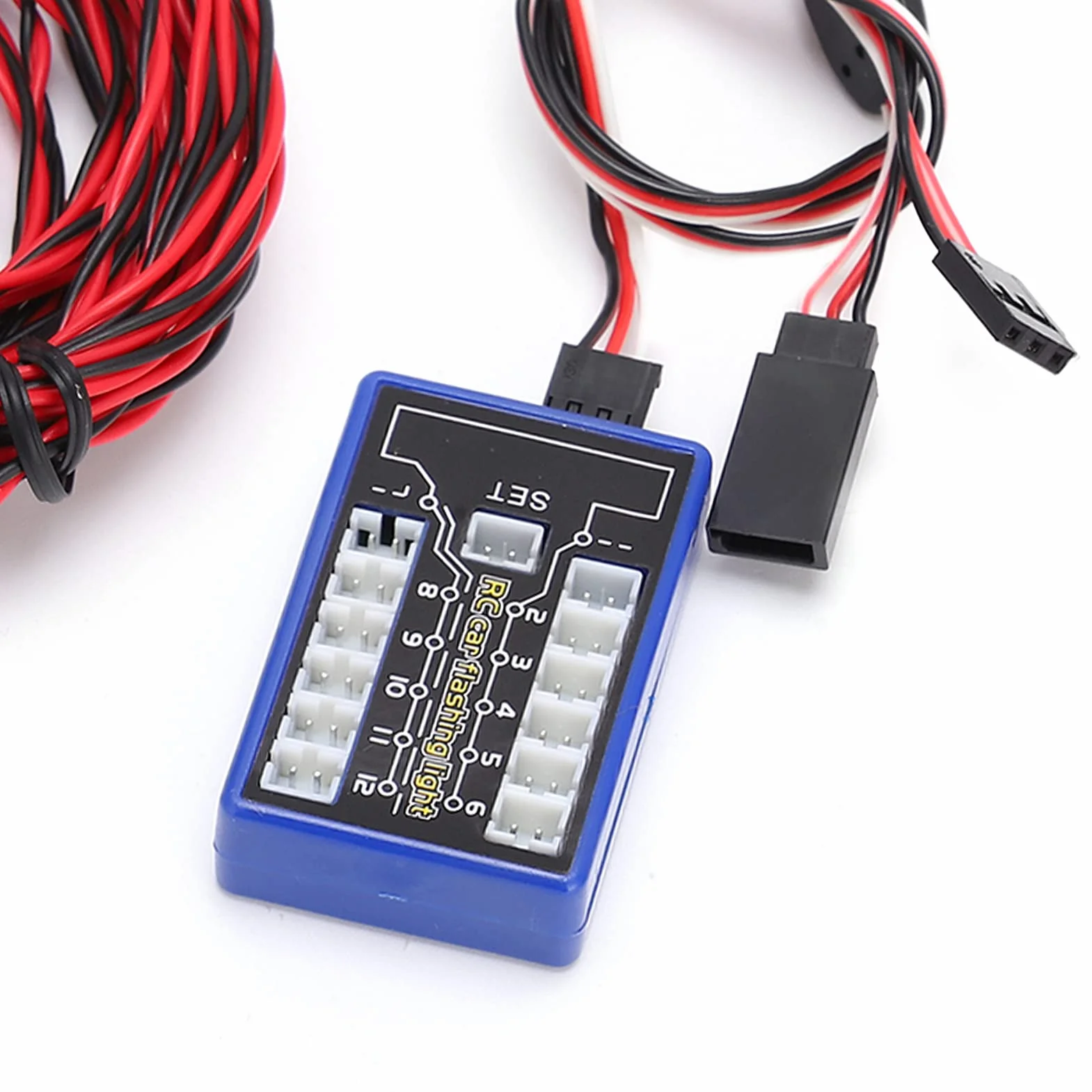 RC Car Flashing Light System, 12 LED Highlight Flashing Light System 4 Tryby Oświetlenia dla RC Cars 4.8-6V DC dla 1/8 1/10 1/12 RC Cars