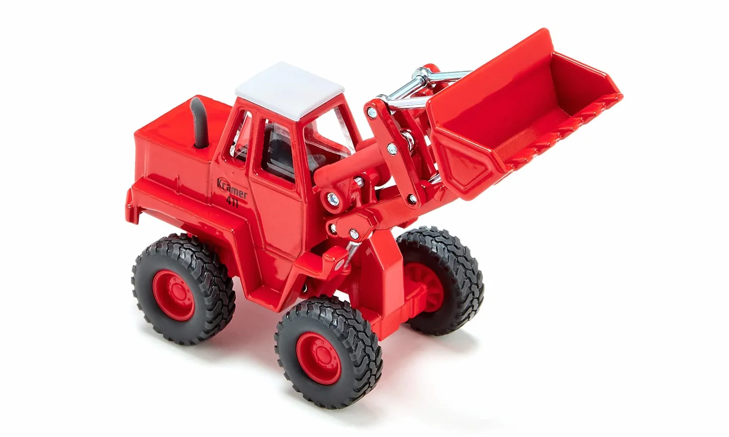 Siku 3563, Ładowarka kołowa Kramer 411, Zabawka dla dzieci, 1:50, Metal,tworzywo sztuczne, Czerwony, Ruchoma łopata i ramię ładowarki, Gumowe opony z głębokim bieżnikiem