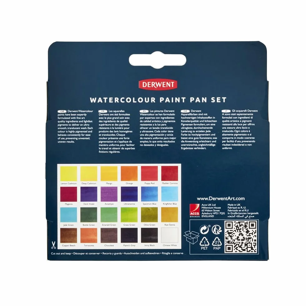 Derwent Watercolour Paint Pan 24Sets