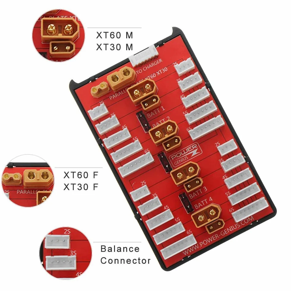 2 W 1 XT60 XT30 Równoległa ładowarka do deski ładującej kompatybilna z bateriami LiPo 2-8S do modeli RC, część do narzędzi DIY